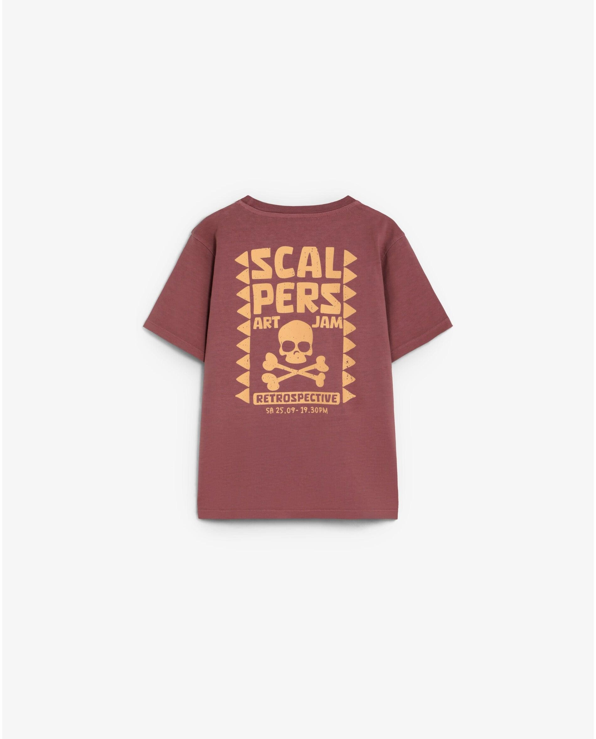 Camiseta de niño de manga corta con estampado trasero - Scalpers - Burdeos Burdeos-2