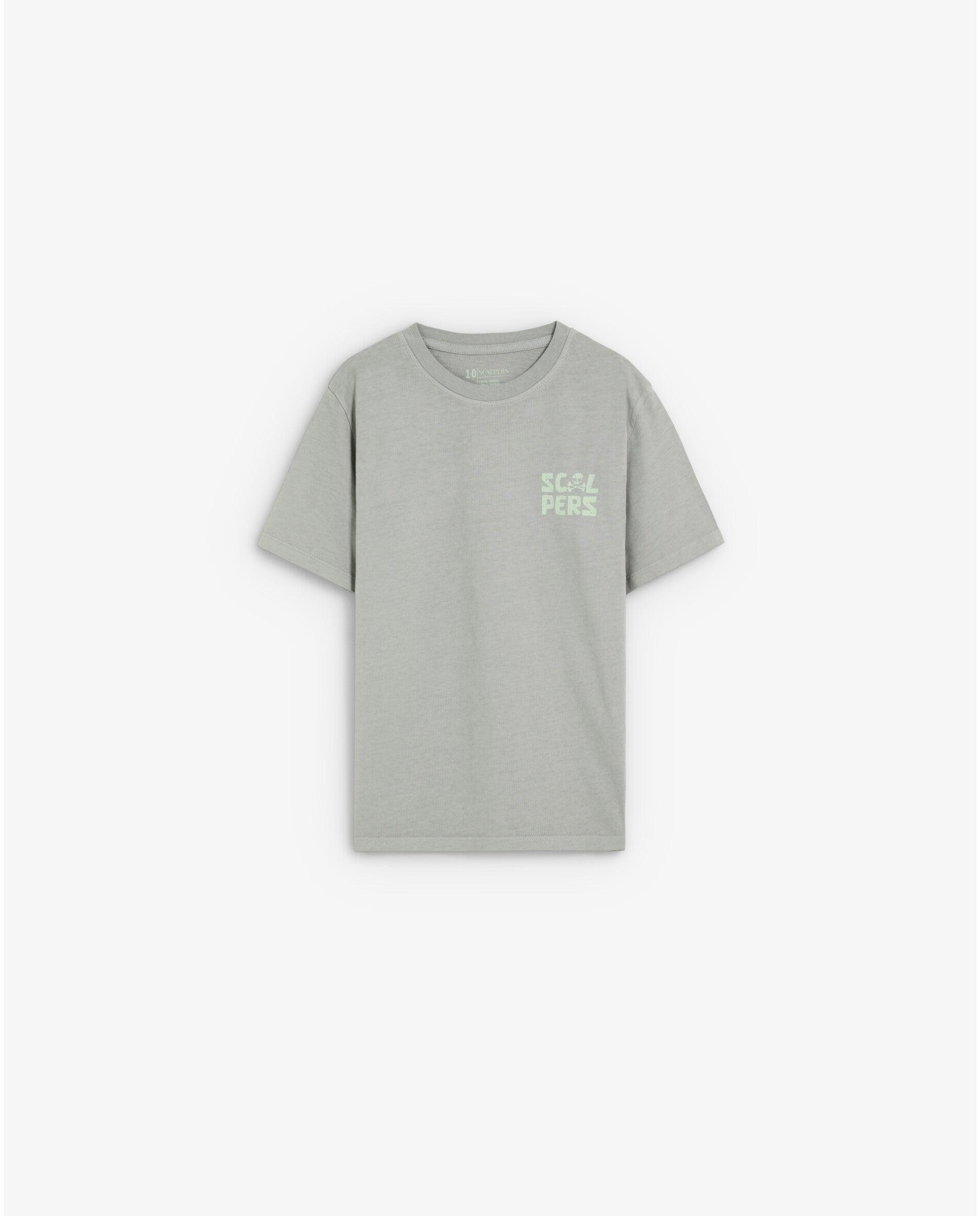 Camiseta de niño de manga corta con estampado trasero - Scalpers - Verde Agua Verde Agua-1