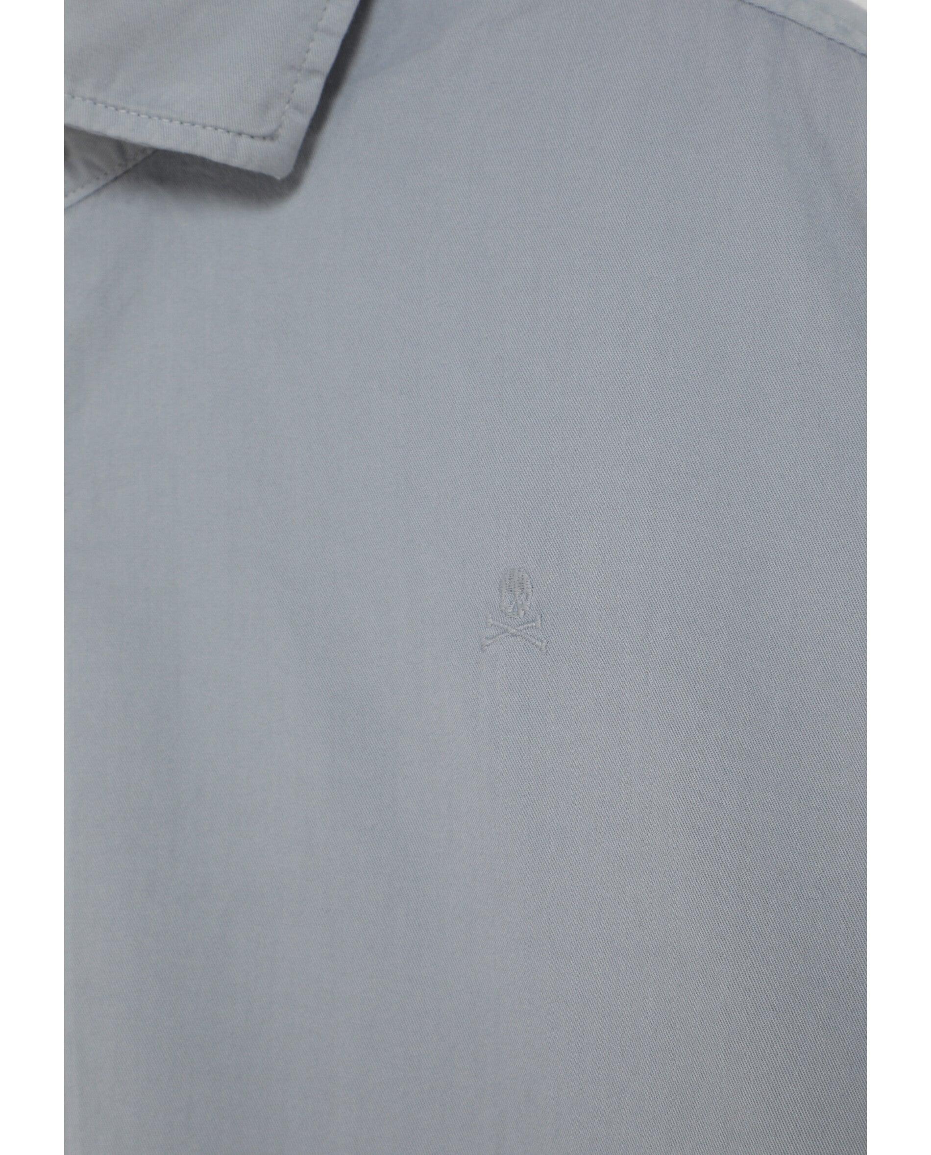 Camisa de hombre regular fit 100% algodón - Scalpers - Azul grisáceo Azul grisáceo-2