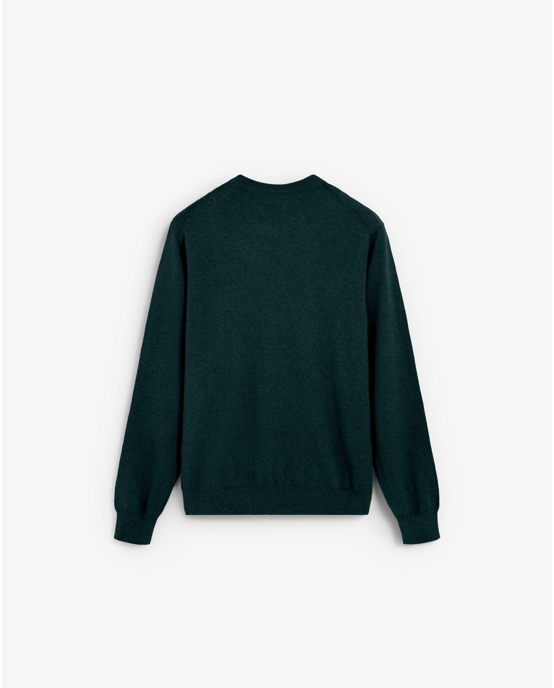 Jersey de hombre con cuello redondo y calavera bordada a tono - Scalpers - Verde oscuro Verde oscuro-3