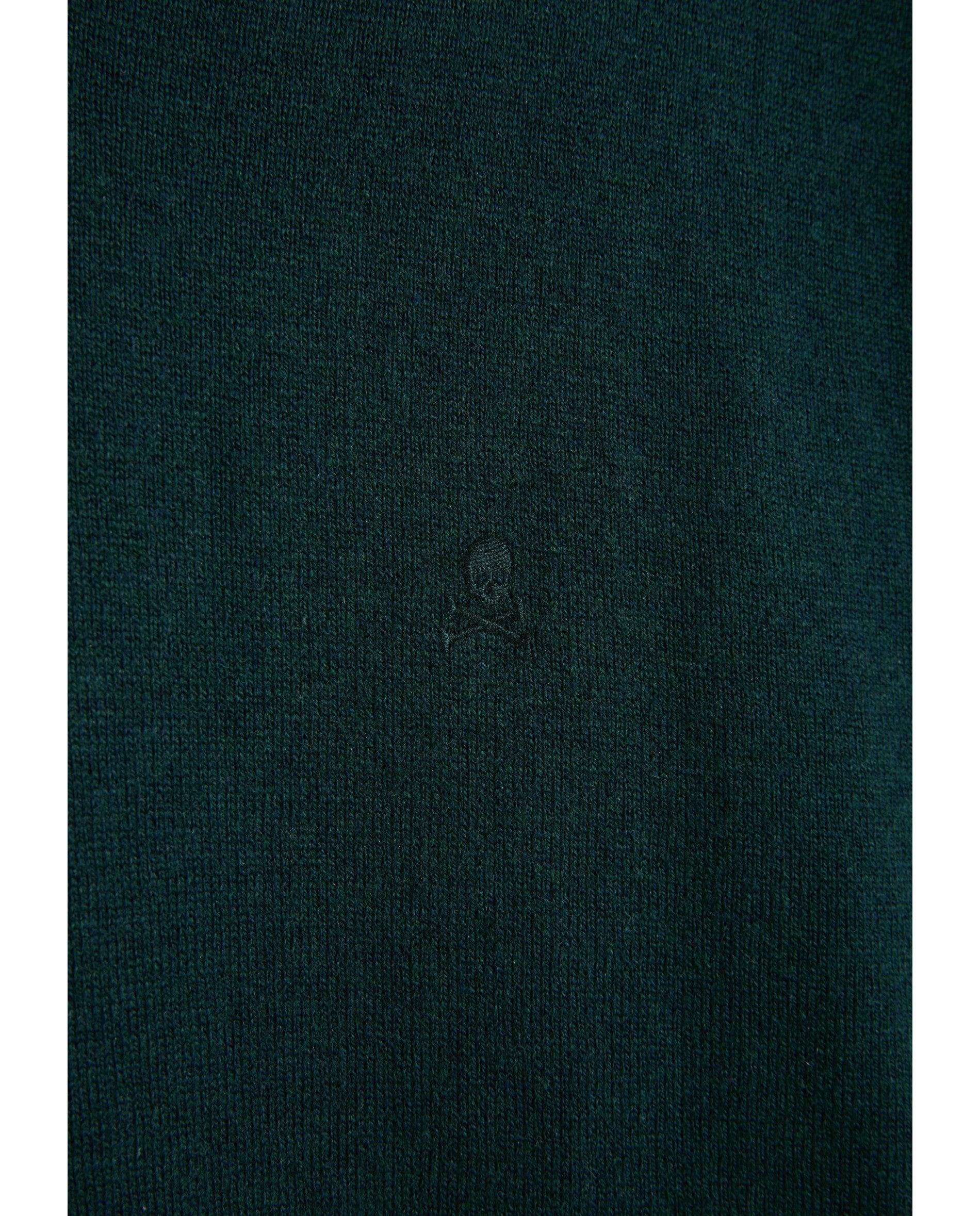 Jersey de hombre con cuello redondo y calavera bordada a tono - Scalpers - Verde oscuro Verde oscuro-2
