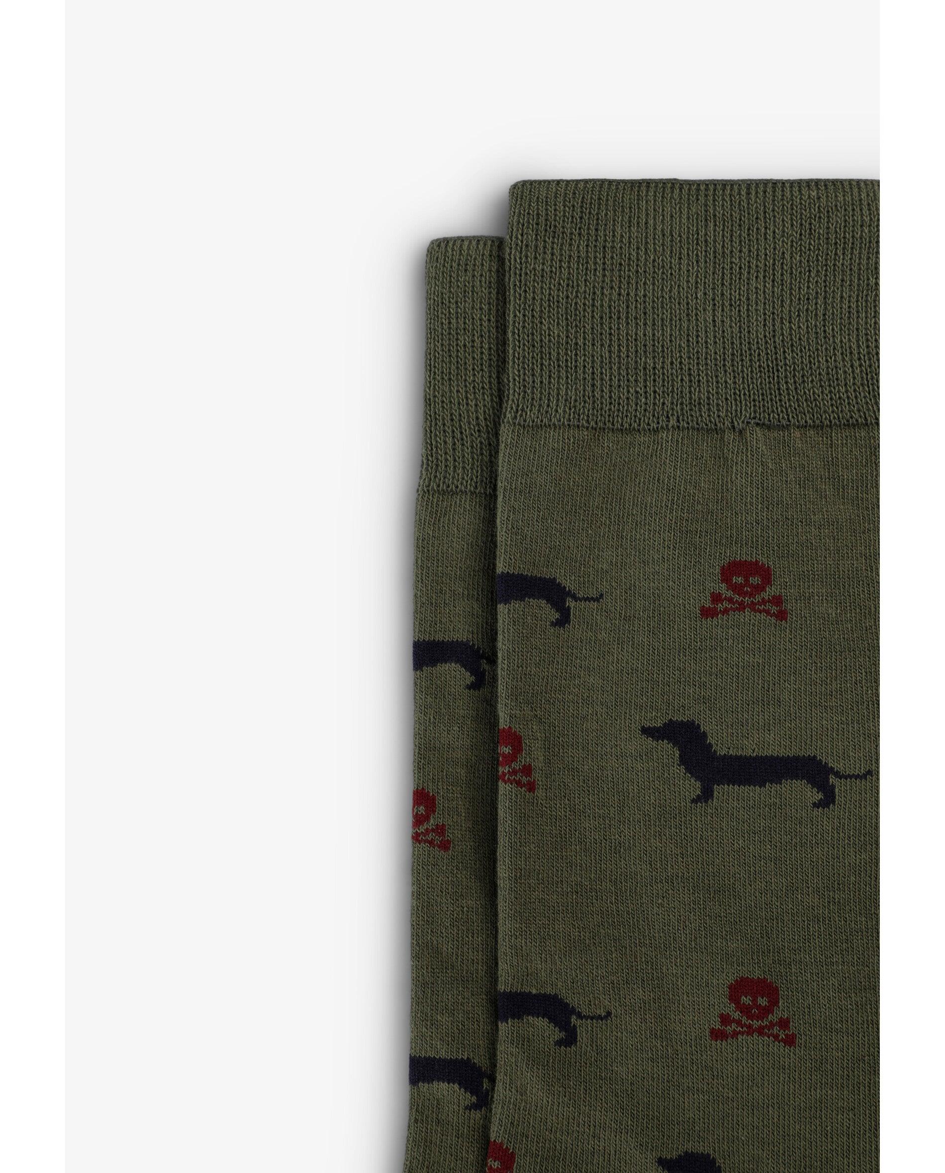 Calcetines de hombre en mezcla de algodón orgánico - Scalpers - Kaki Kaki-2
