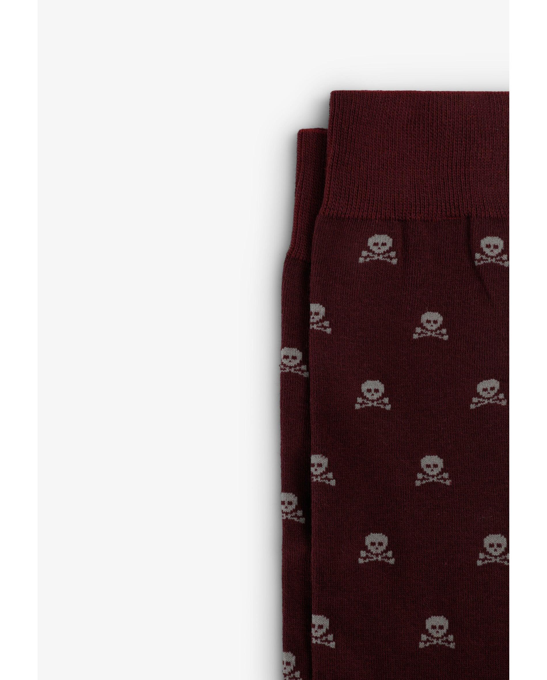 Calcetines altos de hombre en mezcla de algodón orgánico - Scalpers - Burdeos Burdeos-3