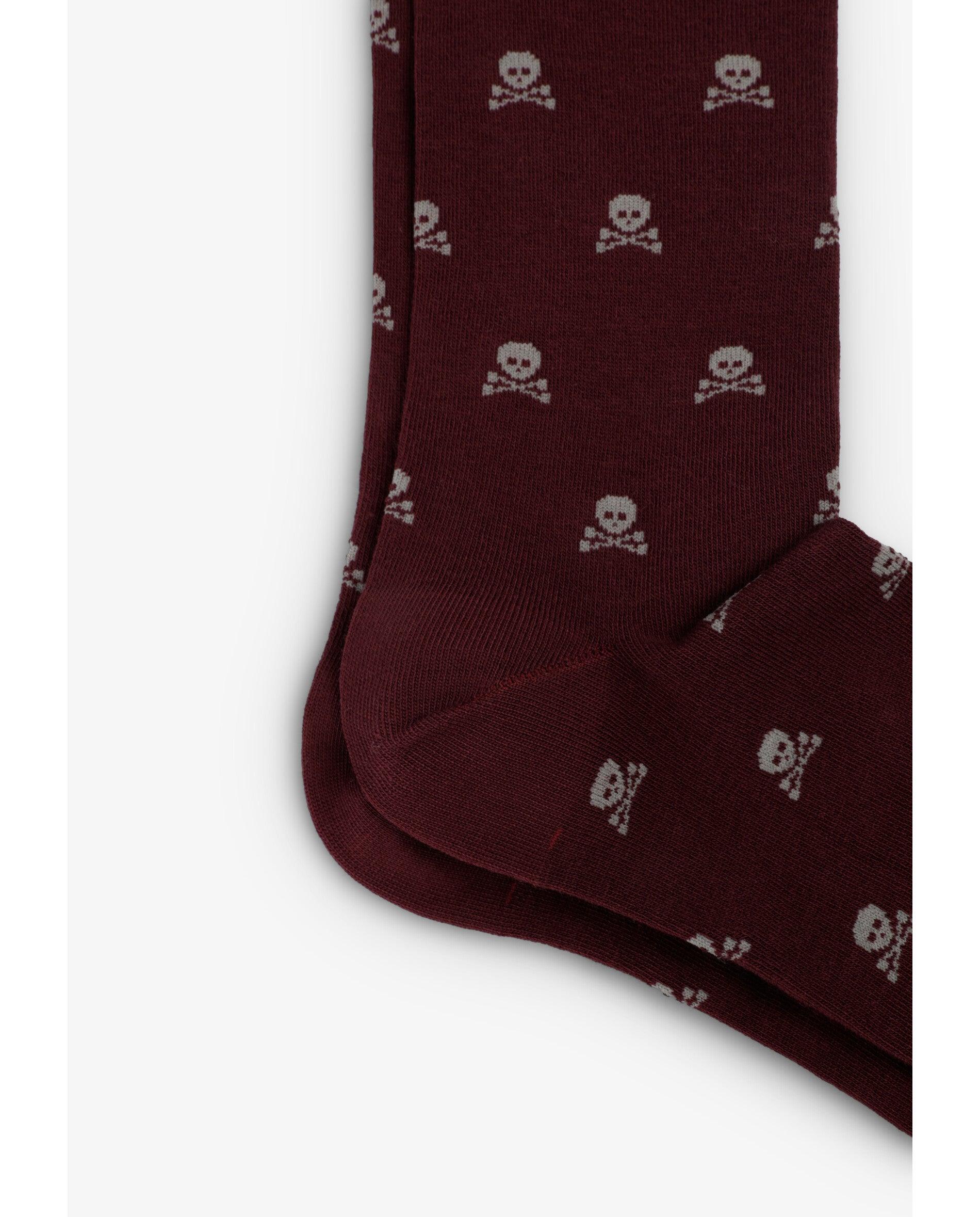 Calcetines altos de hombre en mezcla de algodón orgánico - Scalpers - Burdeos Burdeos-2