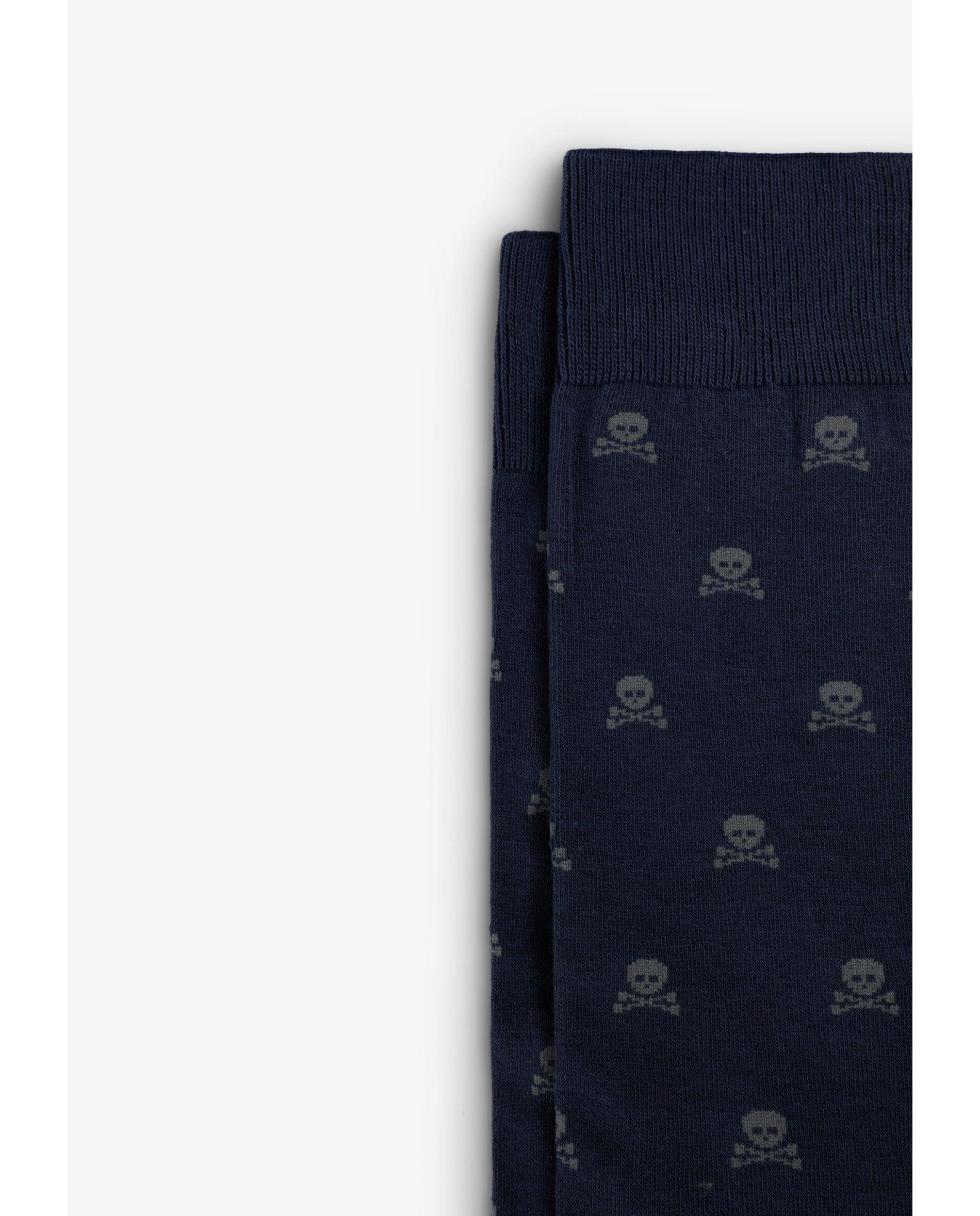 Calcetines altos de hombre en mezcla de algodón orgánico - Scalpers - Navy Navy-3