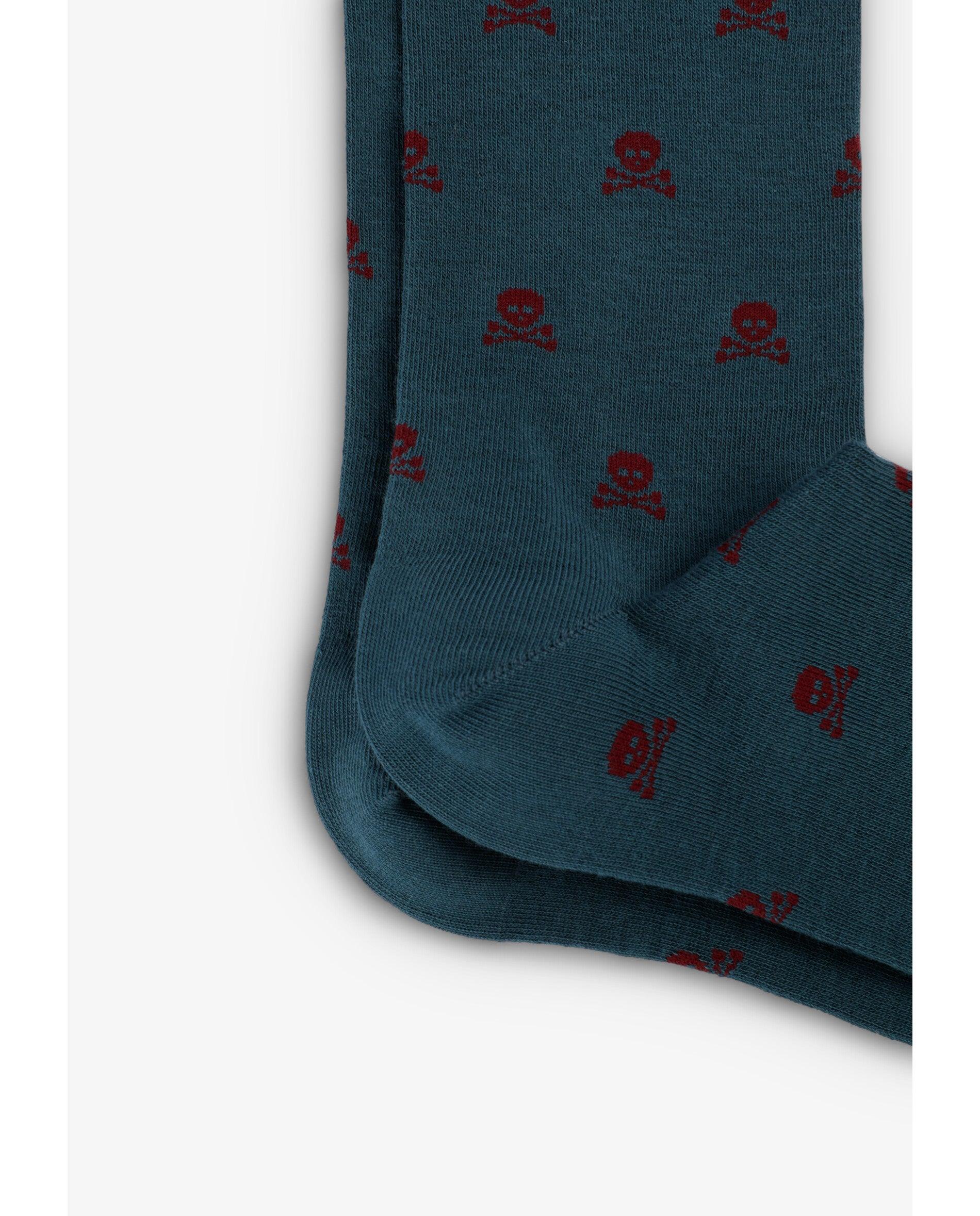 Calcetines altos de hombre en mezcla de algodón orgánico - Scalpers - Verde morado Verde morado-2