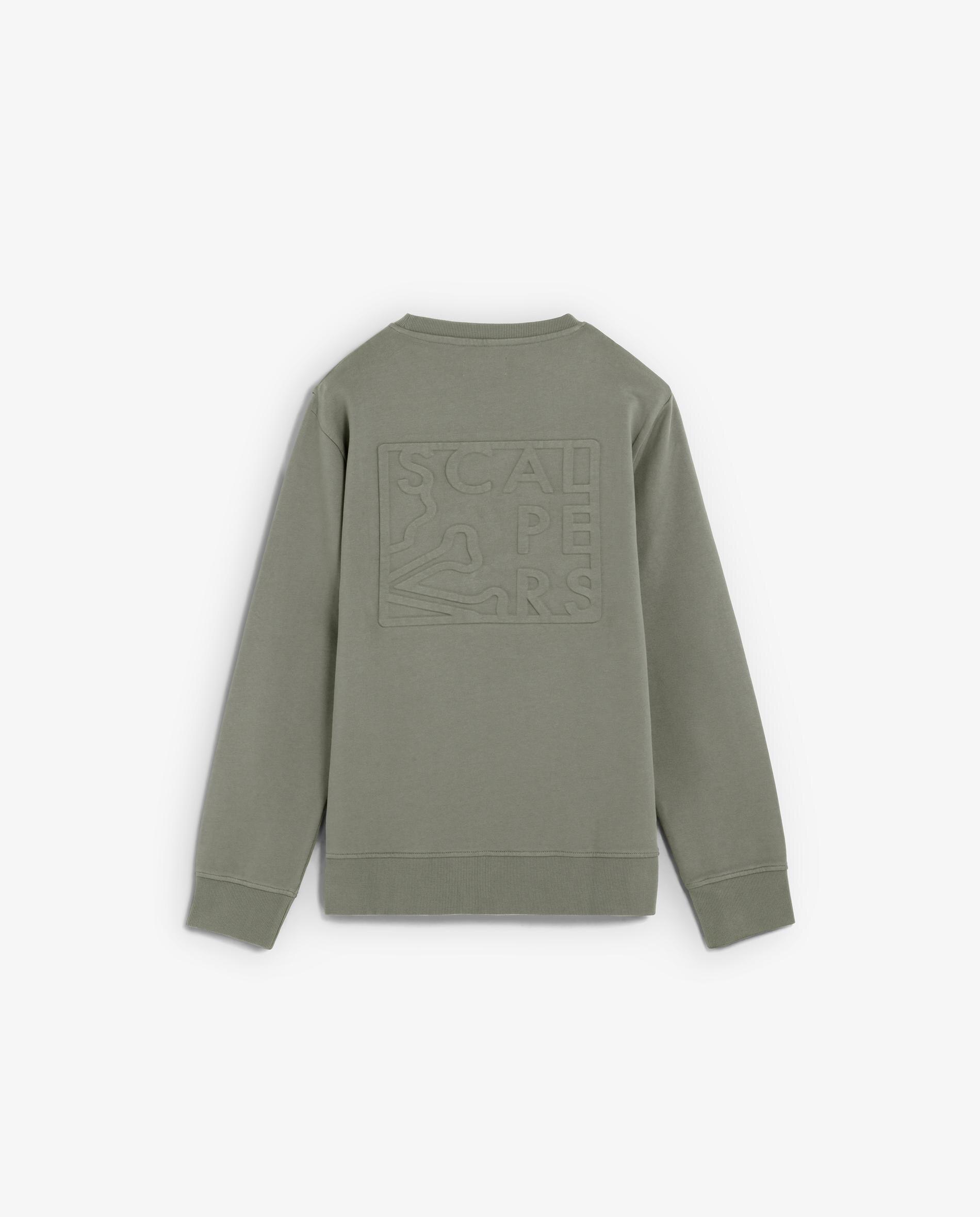 Sudadera de hombre con cuello redondo y logo en relieve trasero - Scalpers - Kaki Kaki-5