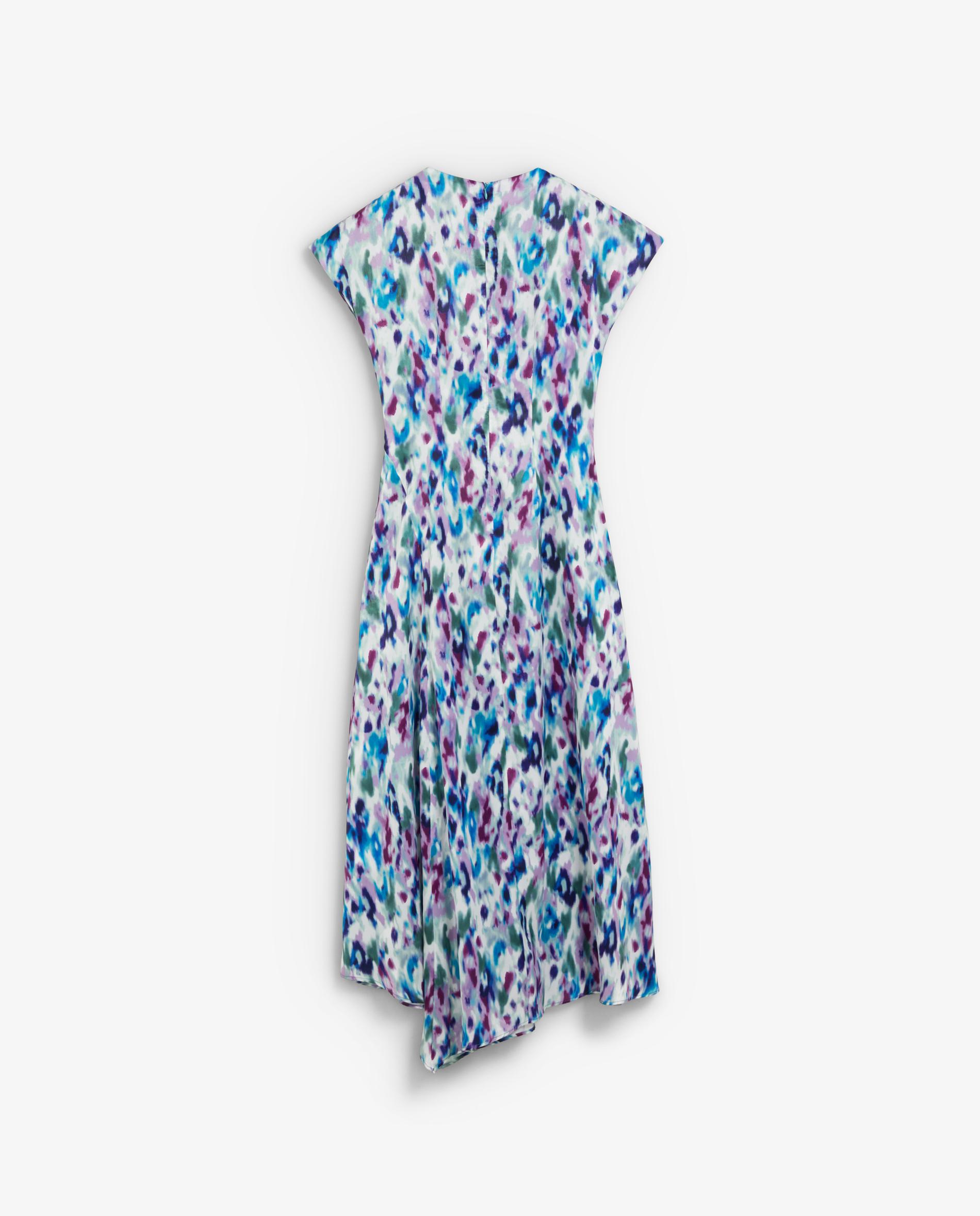 Vestido midi en satén estampado - Scalpers - Multicolor Multicolor-4