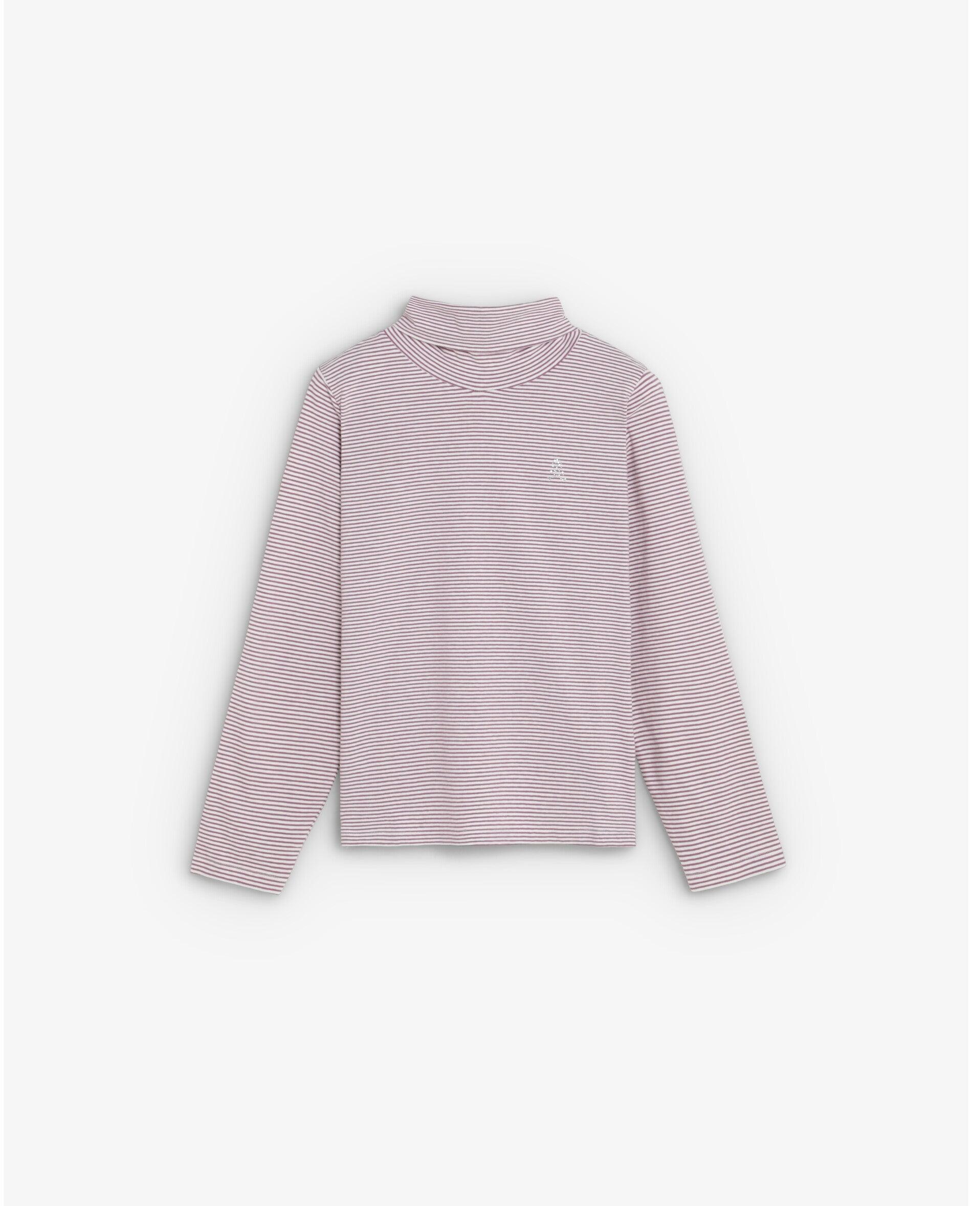 Imagen 1 de Camiseta de niña a rayas con cuello alto Purpura