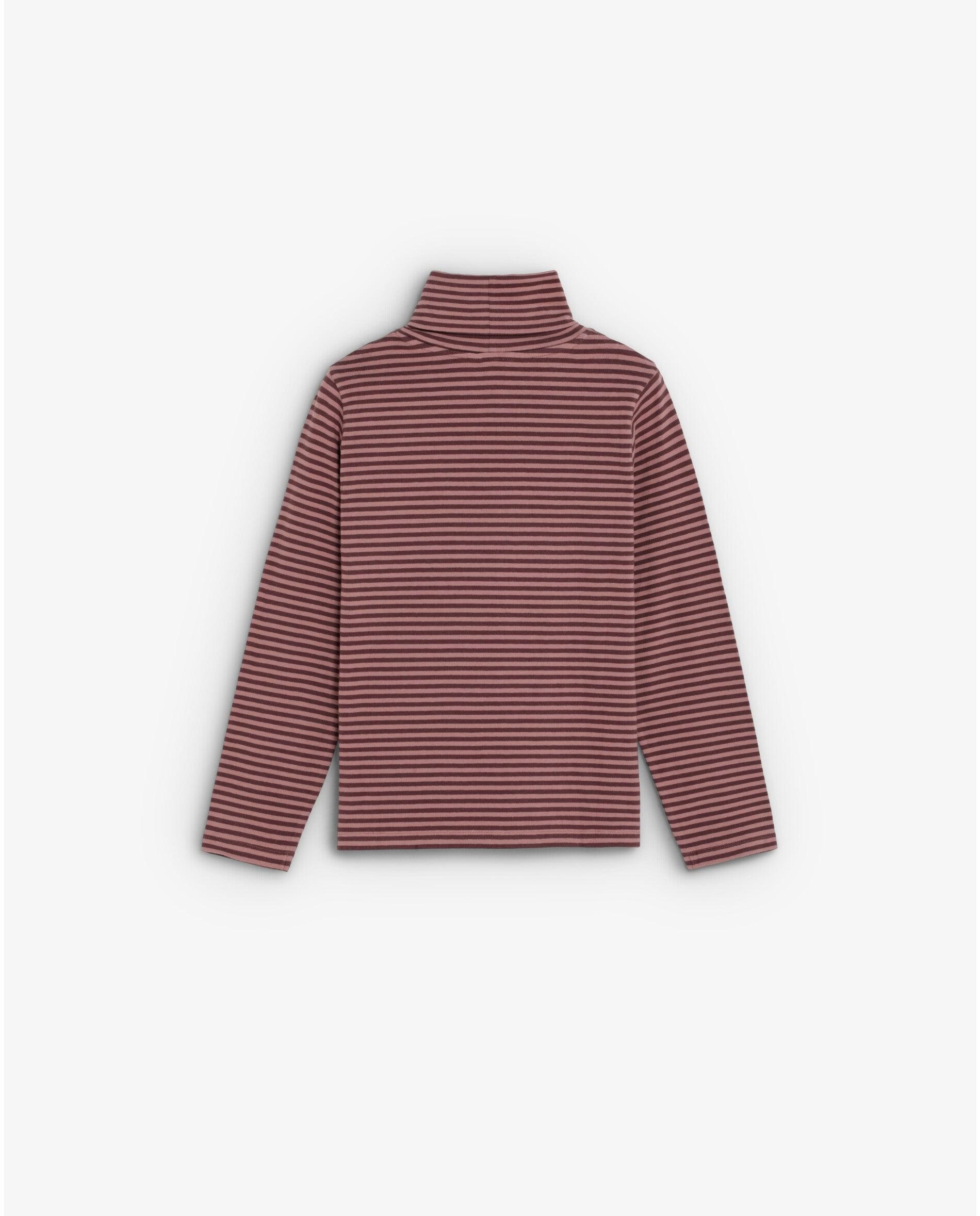 Imagen 2 de Camiseta de niña a rayas con cuello alto - Scalpers - Malva Malva