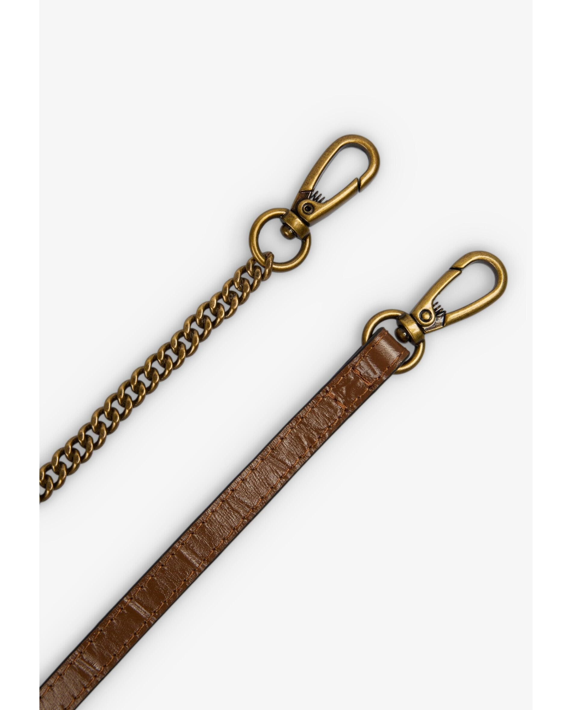 Bandolera de mujer tipo baguette de piel con textura - Scalpers - Caramelo Caramelo-9