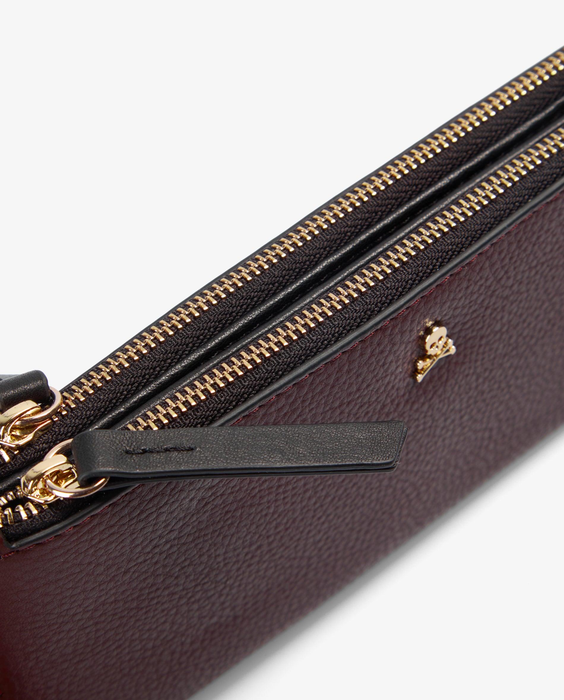 Imagen 5 de Cartera de mujer plegable con doble cremallera - Scalpers - Granate Granate