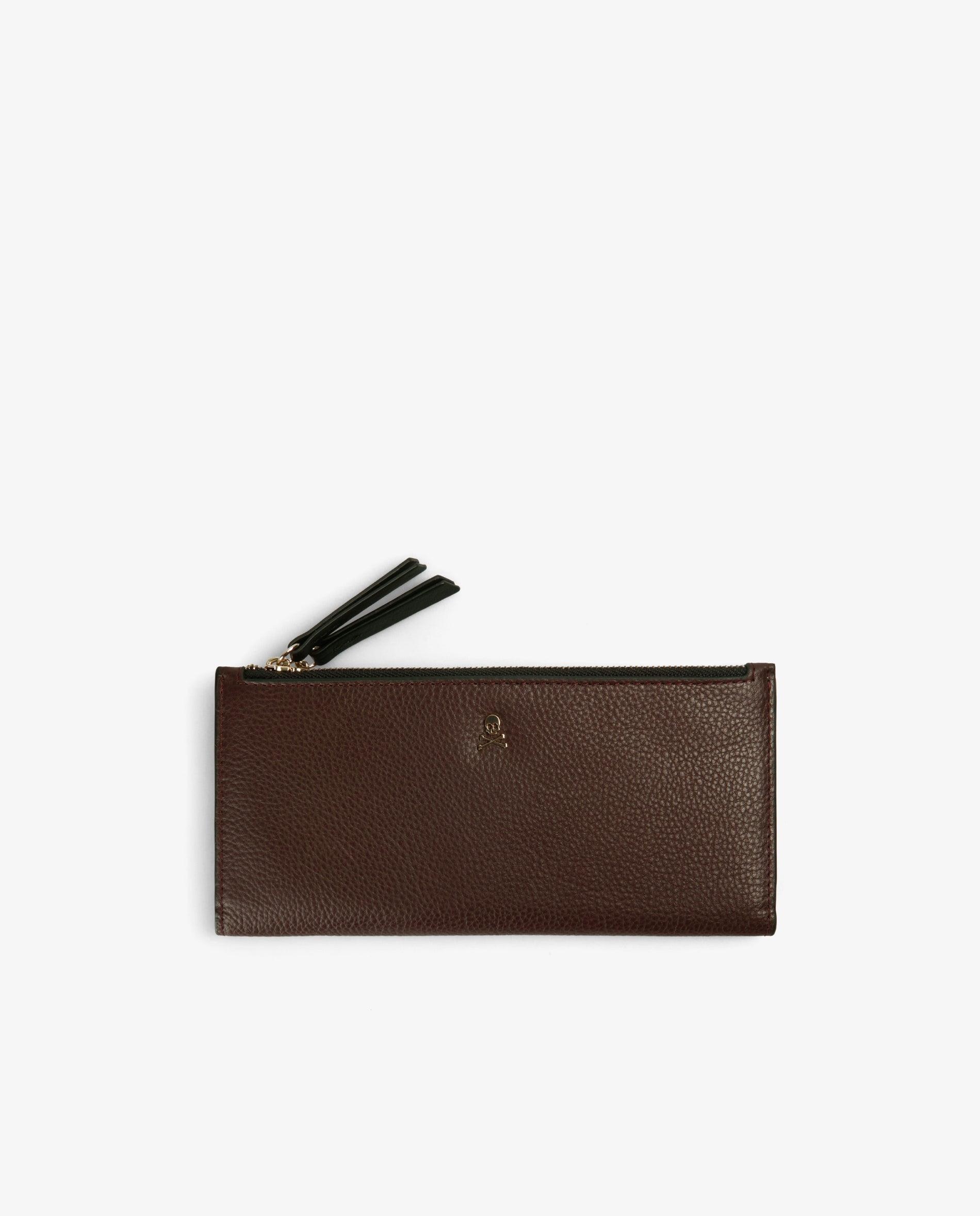 Imagen 1 de Cartera de mujer plegable con doble cremallera - Scalpers - Marrón oscuro Marrón oscuro