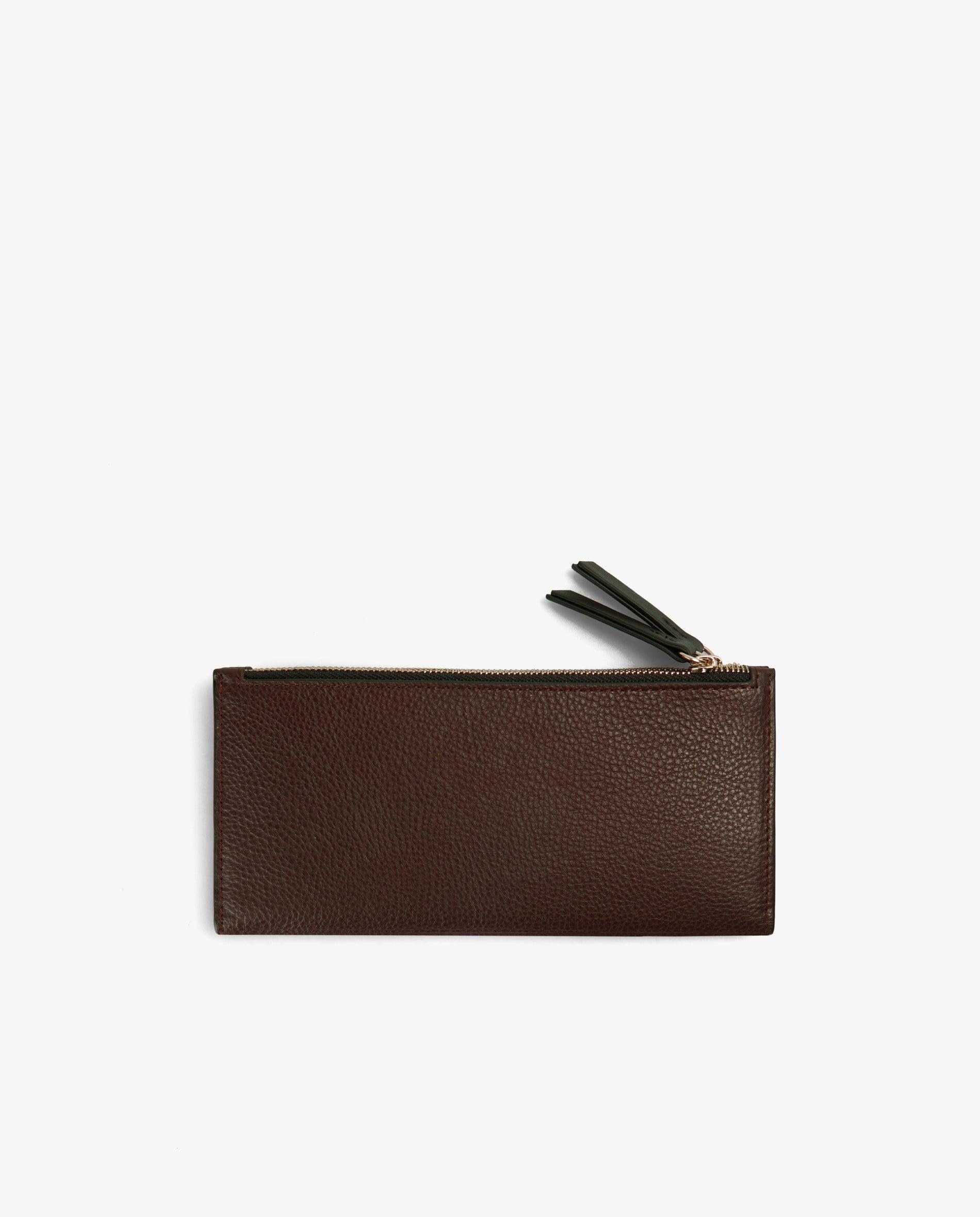 Imagen 2 de Cartera de mujer plegable con doble cremallera - Scalpers - Marrón oscuro Marrón oscuro