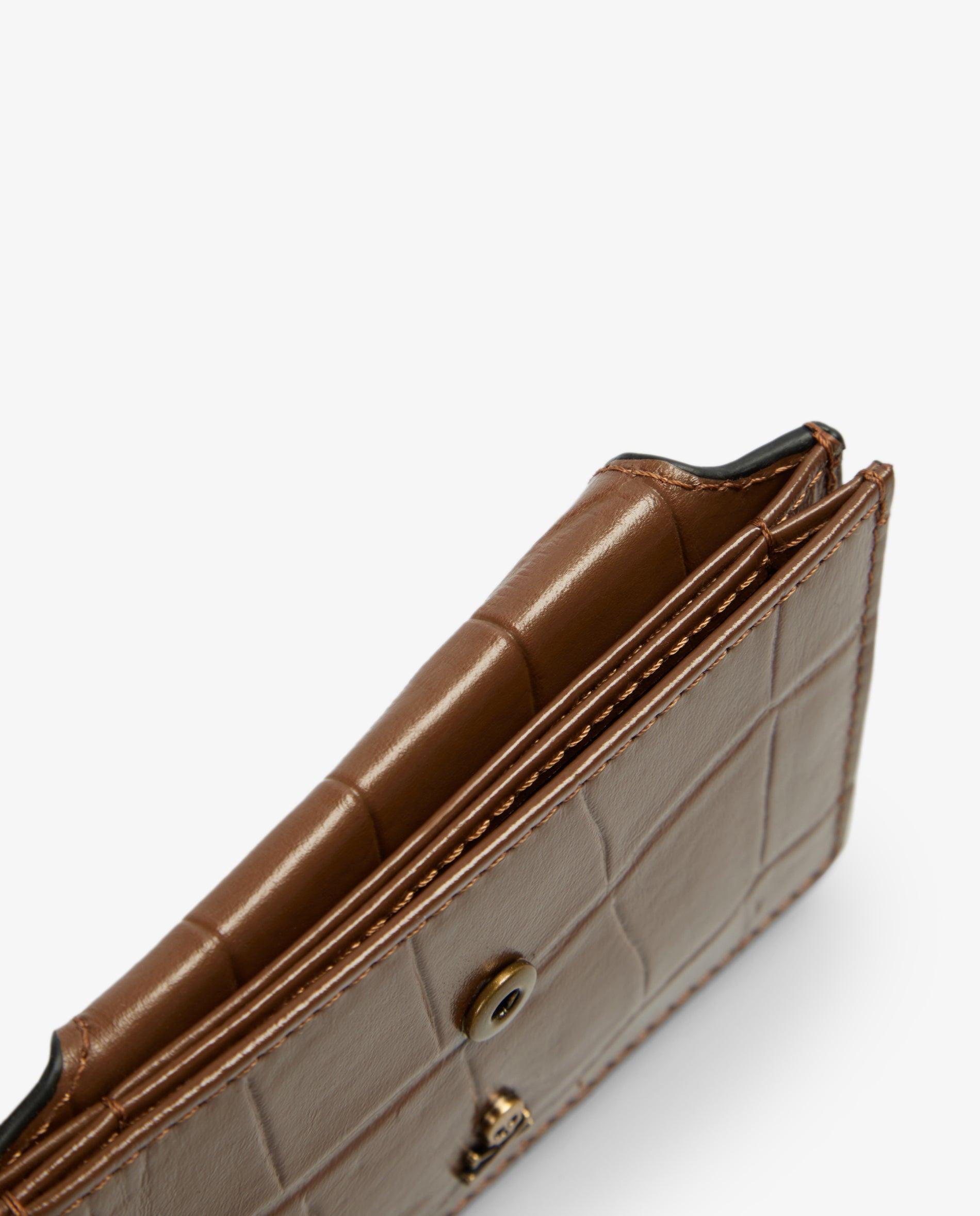Imagen 5 de Tarjetero de mujer de piel con solapa - Scalpers - Caramelo Caramelo
