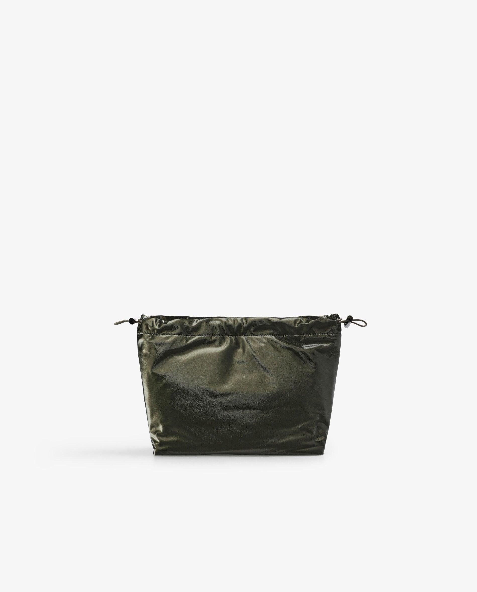 Neceser de mujer en tejido técnico con acabado brillante - Scalpers - Verde militar Verde militar-3