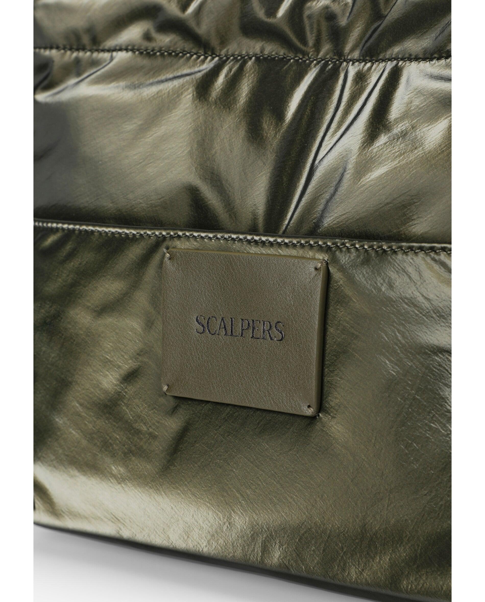 Neceser de mujer en tejido técnico con acabado brillante - Scalpers - Verde militar Verde militar-4