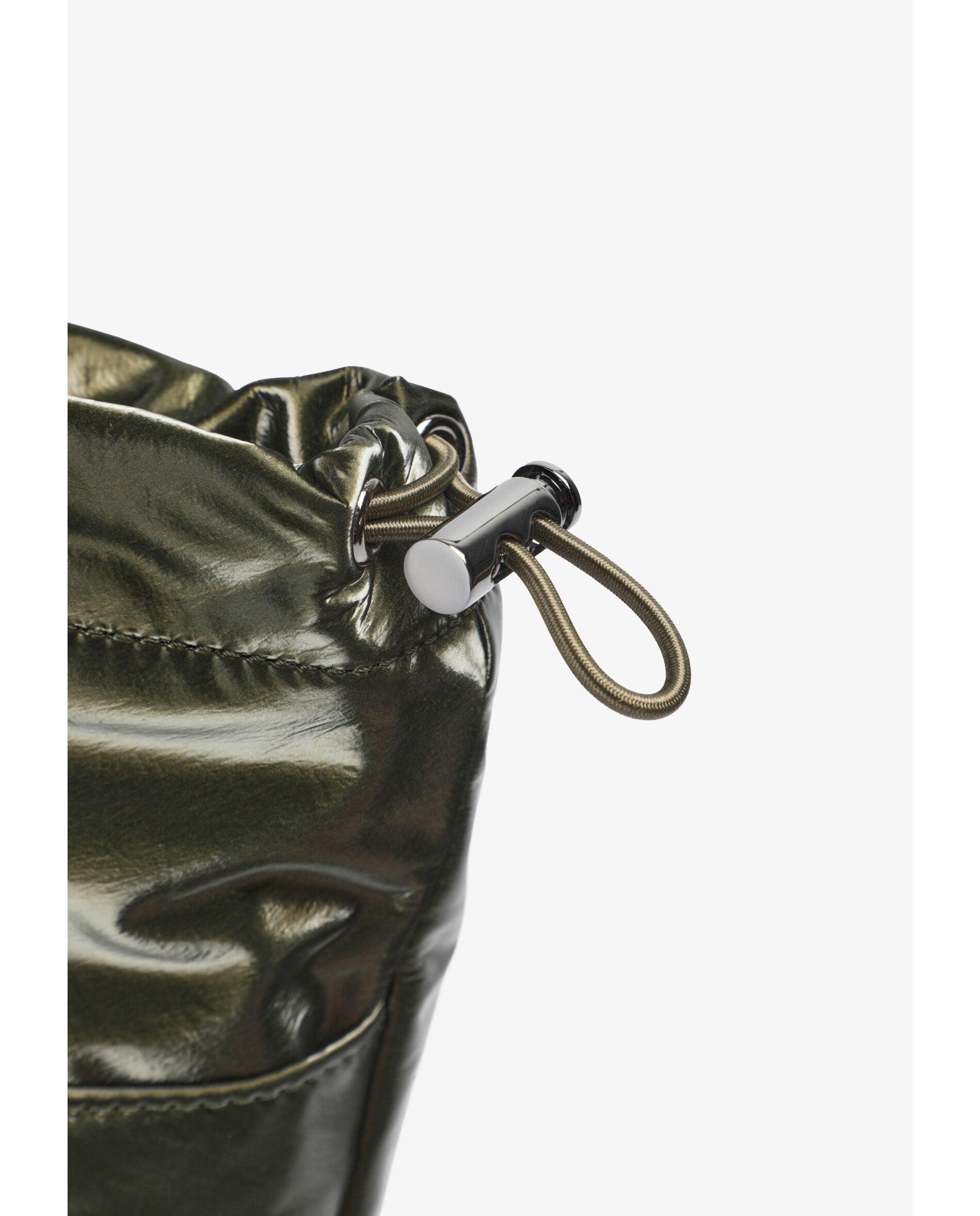 Neceser de mujer en tejido técnico con acabado brillante - Scalpers - Verde militar Verde militar-5