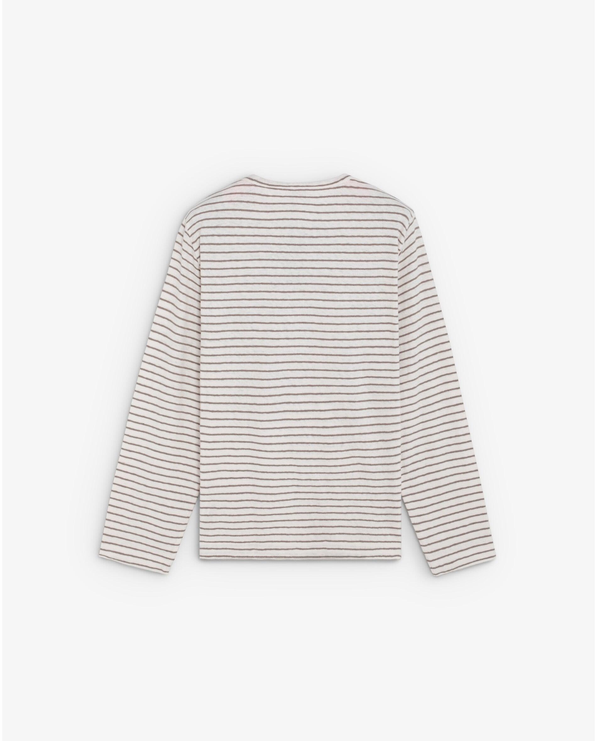 Camiseta de manga larga de hombre a rayas - Scalpers - Marrón Marrón-4