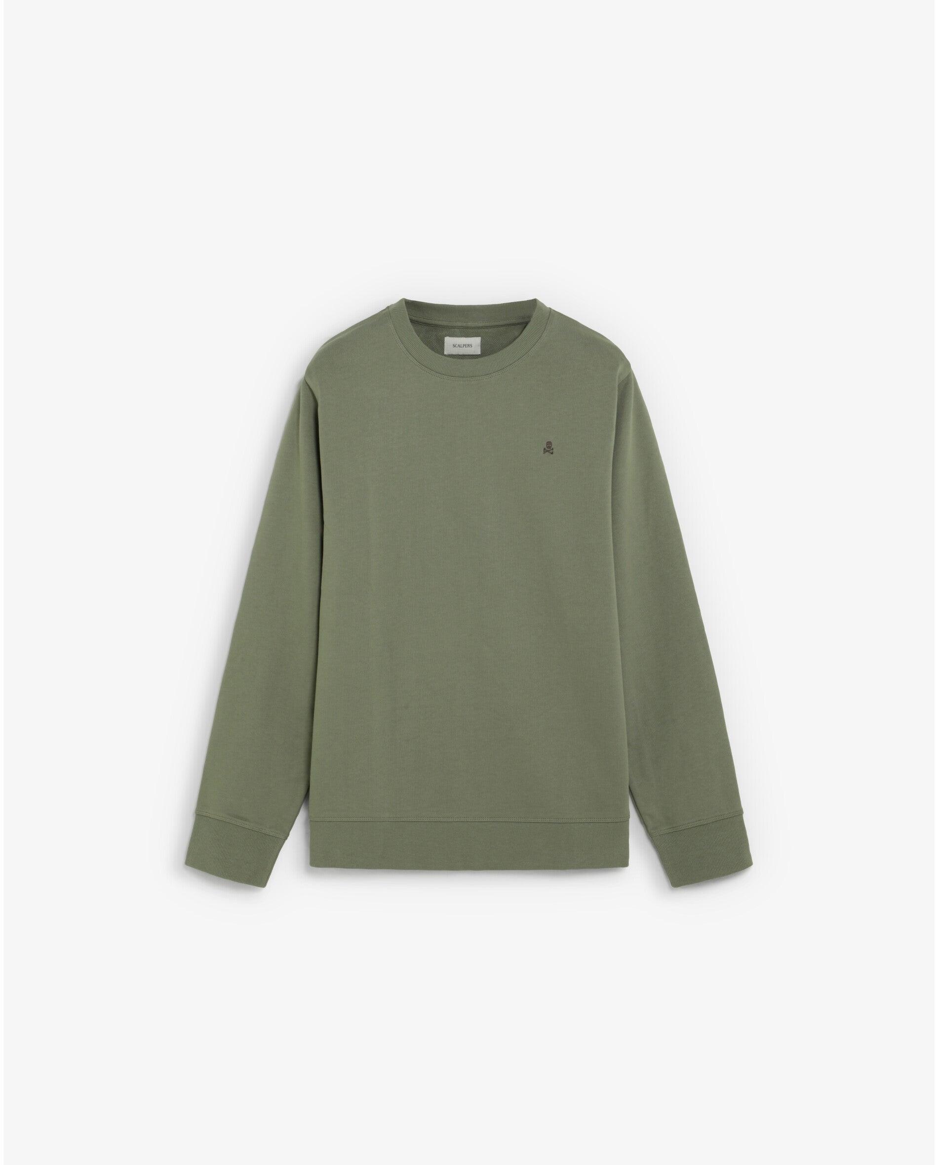 Sudadera de hombre regular fit con cuello redondo - Scalpers - Kaki Kaki-1