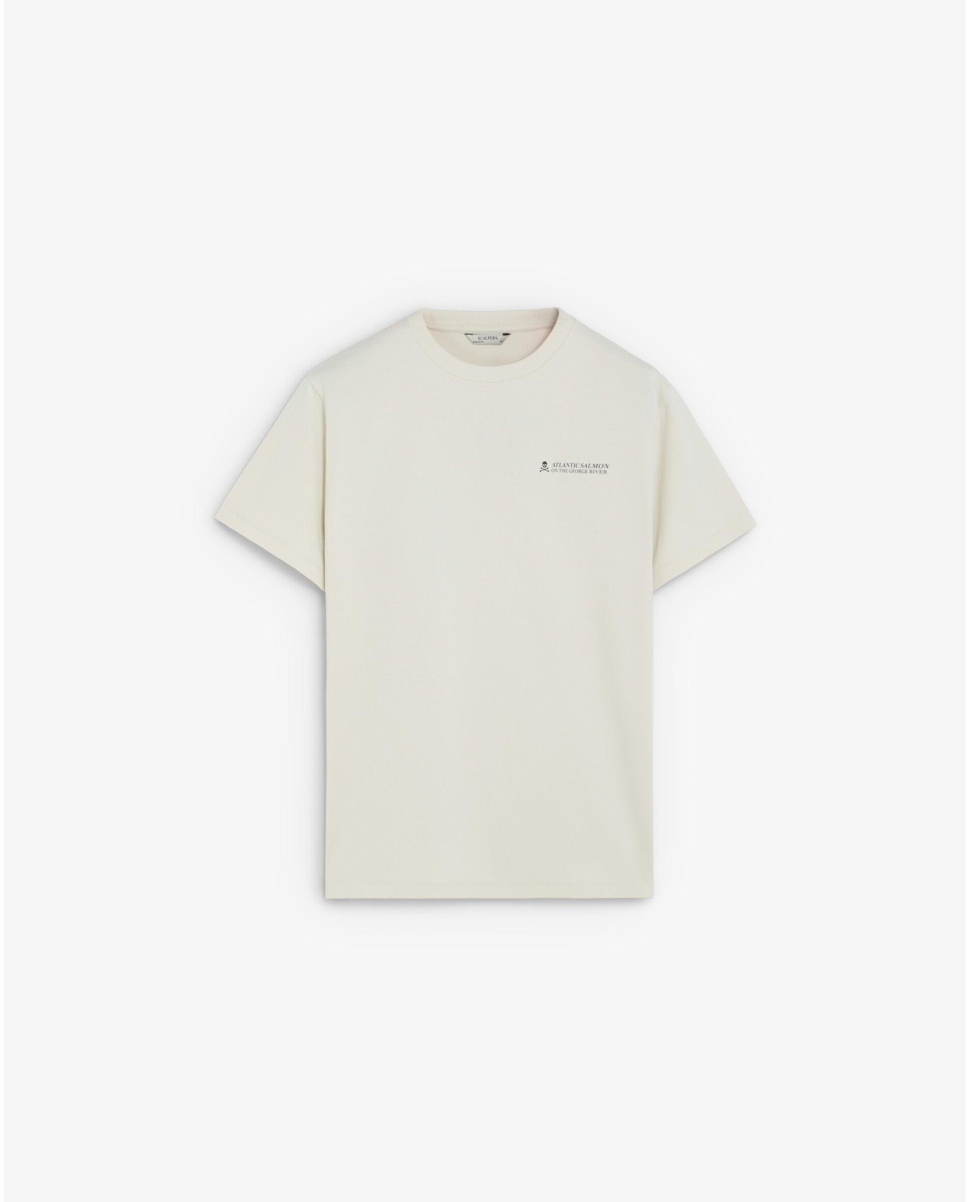 Imagen 0 de Camiseta de hombre de manga corta con estampado trasero Beige