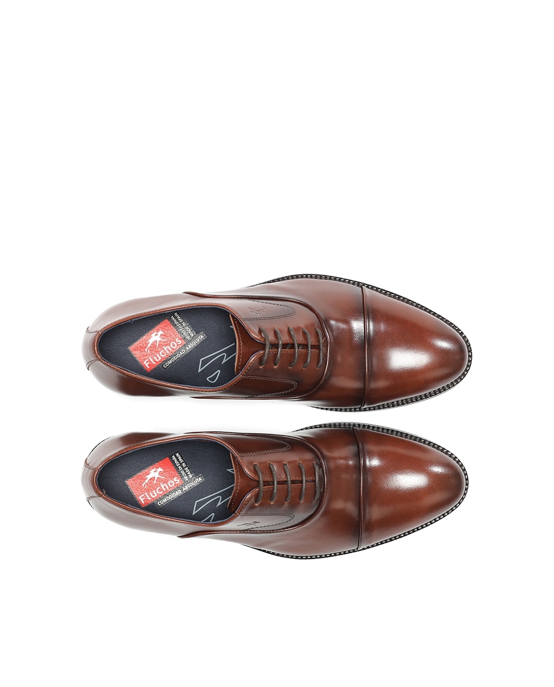 Zapatos de cordones de hombre fabricados en piel - Fluchos - Marrón Marrón-5