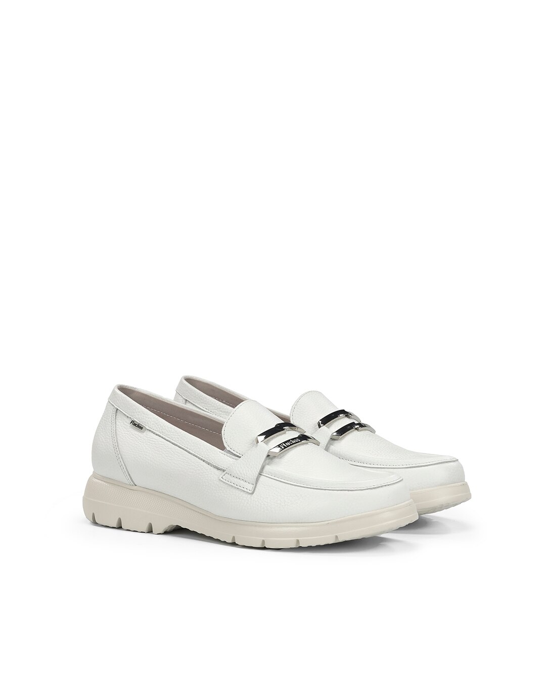 Mocasines de mujer fabricados en piel - Fluchos - Blanco Blanco-4