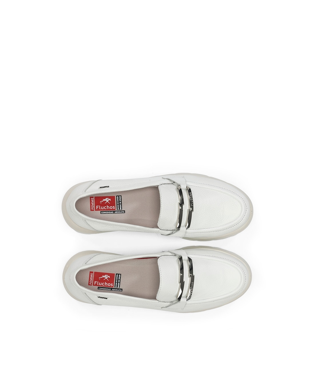 Mocasines de mujer fabricados en piel - Fluchos - Blanco Blanco-2