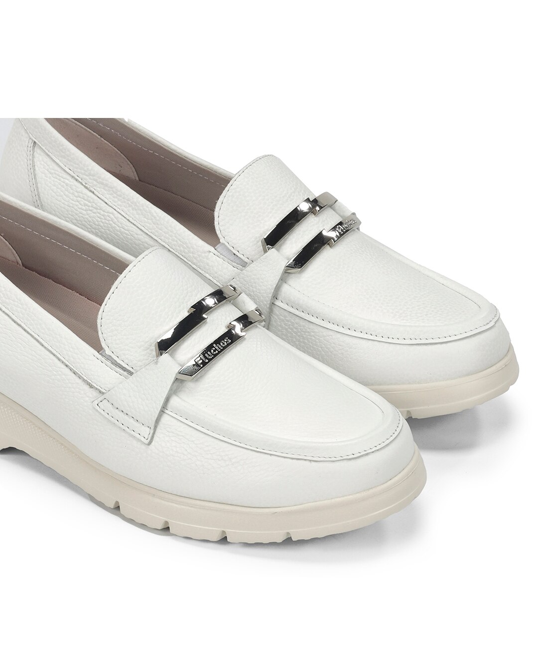 Mocasines de mujer fabricados en piel - Fluchos - Blanco Blanco-6