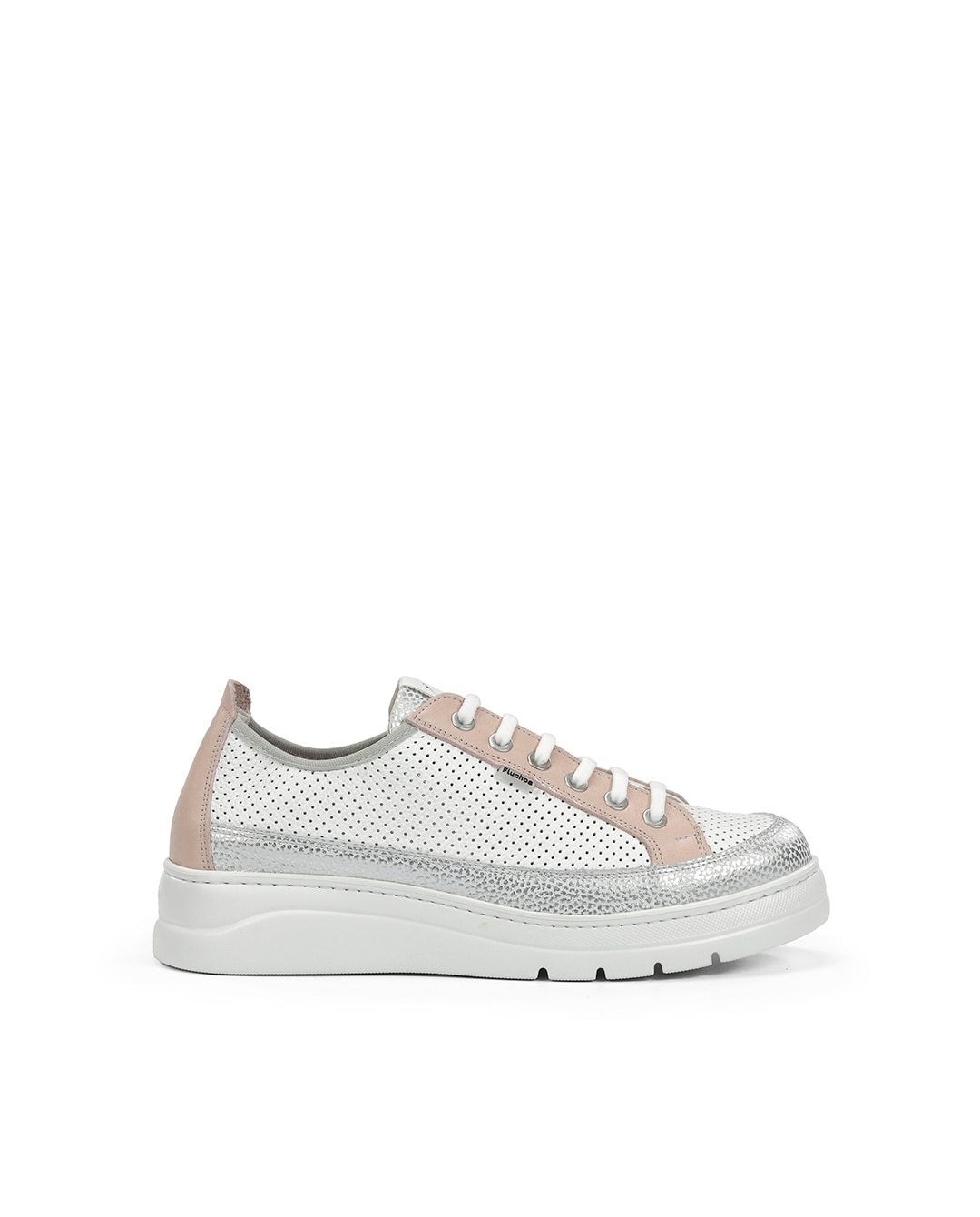 Zapatos de cordones de mujer fabricados en piel - Fluchos - Gris Gris-1