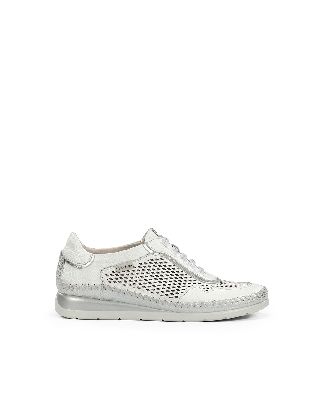 Zapatos de cordones de mujer fabricados en piel - Fluchos - Blanco Blanco-1