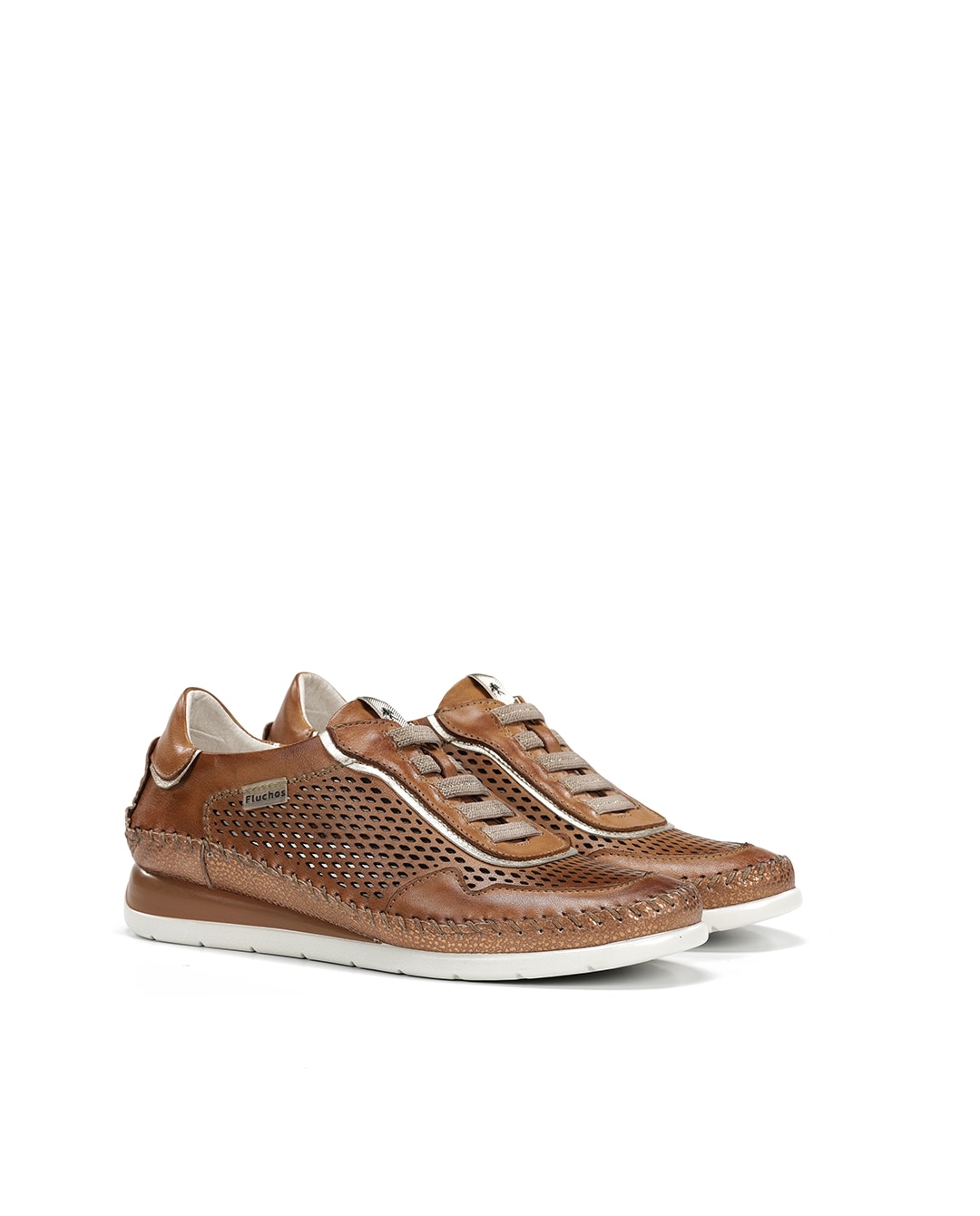 Zapatos de cordones de mujer fabricados en piel - Fluchos - Marrón Marrón-3