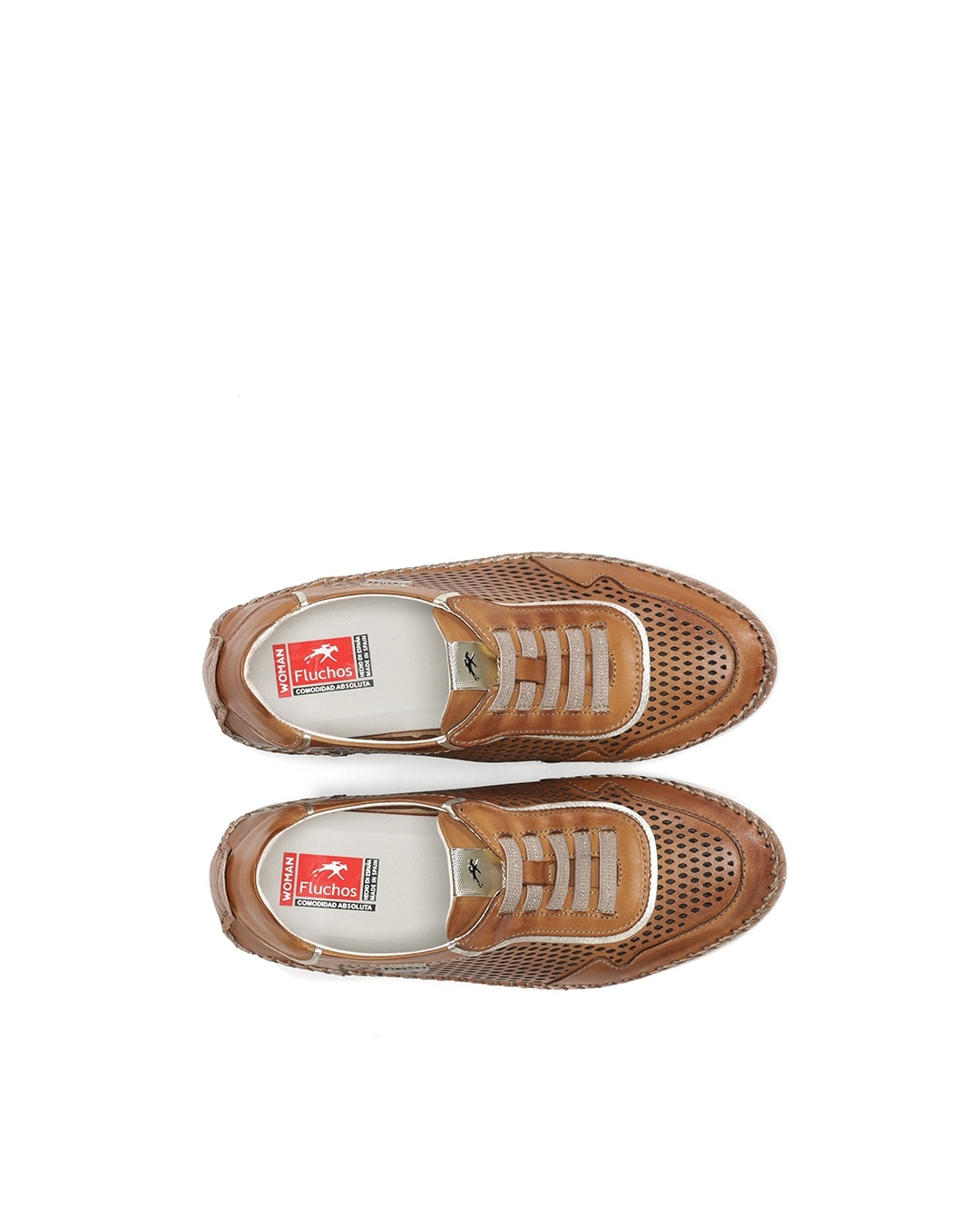Zapatos de cordones de mujer fabricados en piel - Fluchos - Marrón Marrón-5