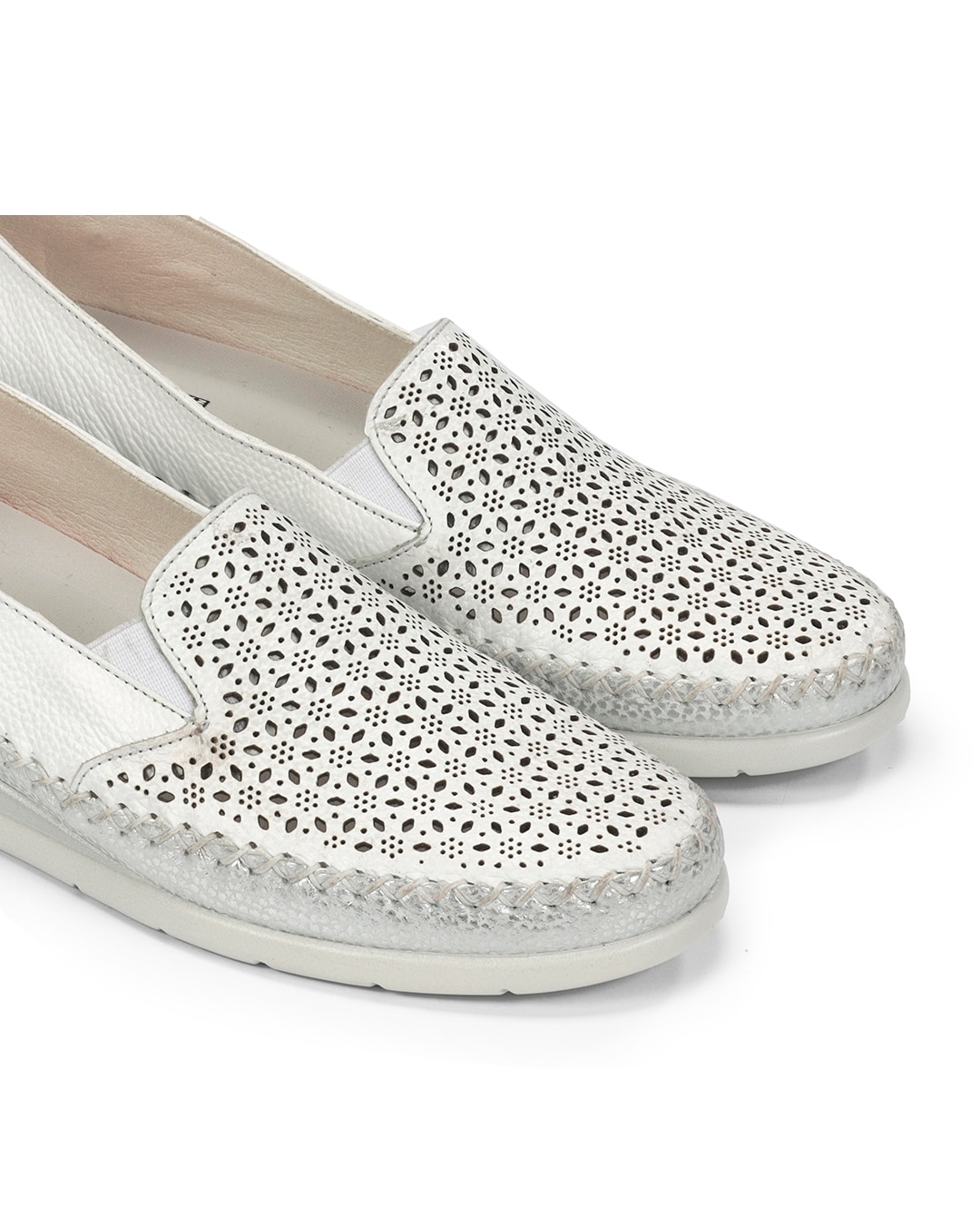 Mocasines de mujer fabricados en piel - Fluchos - Blanco Blanco-6