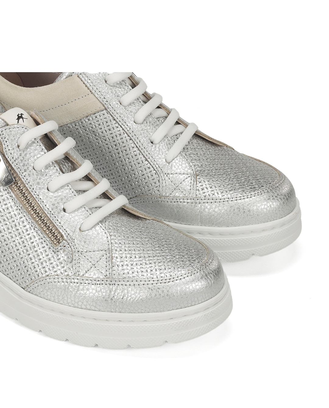 Zapatos de cordones de mujer fabricados en piel - Fluchos - Plata Plata-6