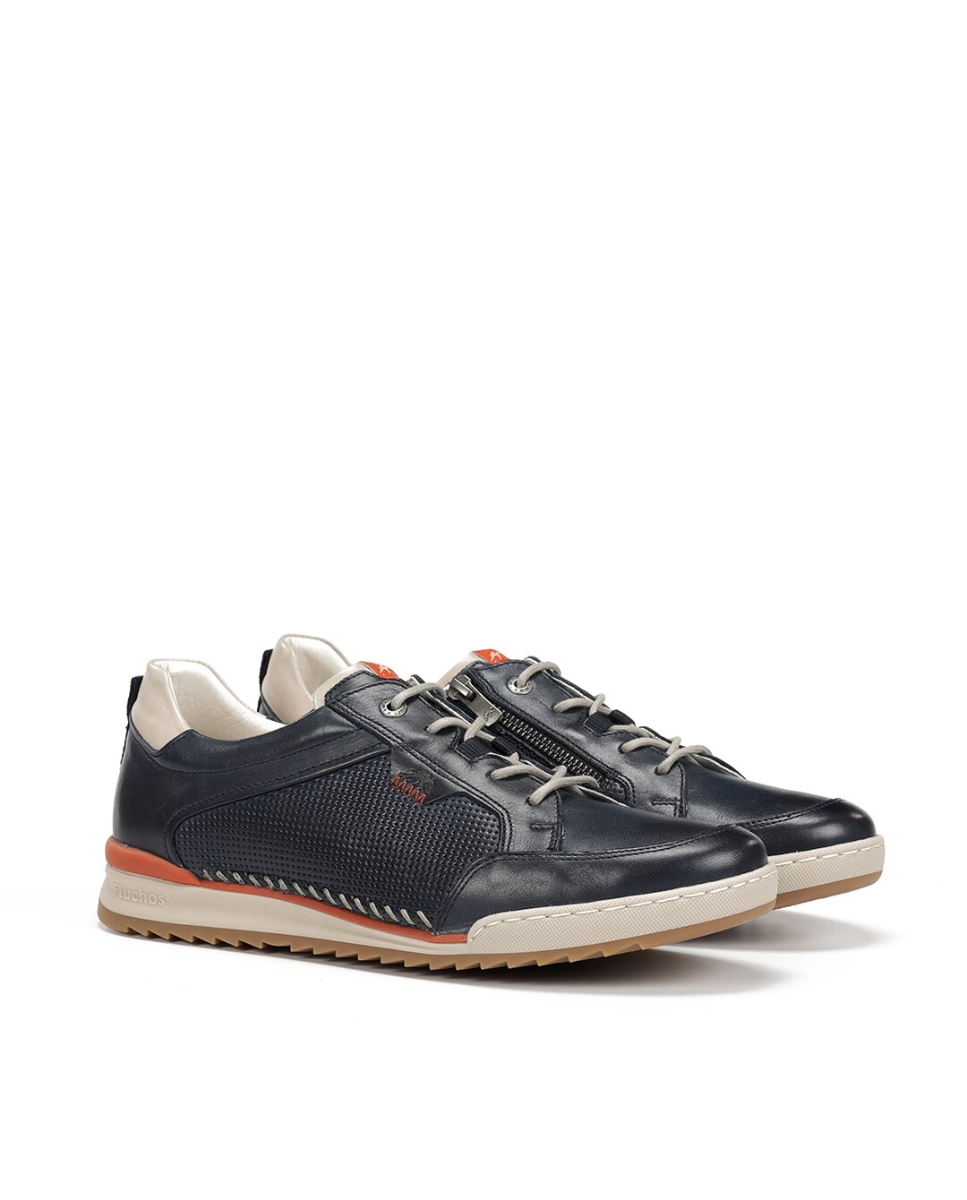 Zapatos de cordones de hombre fabricados en piel - Fluchos - Azul Azul-3