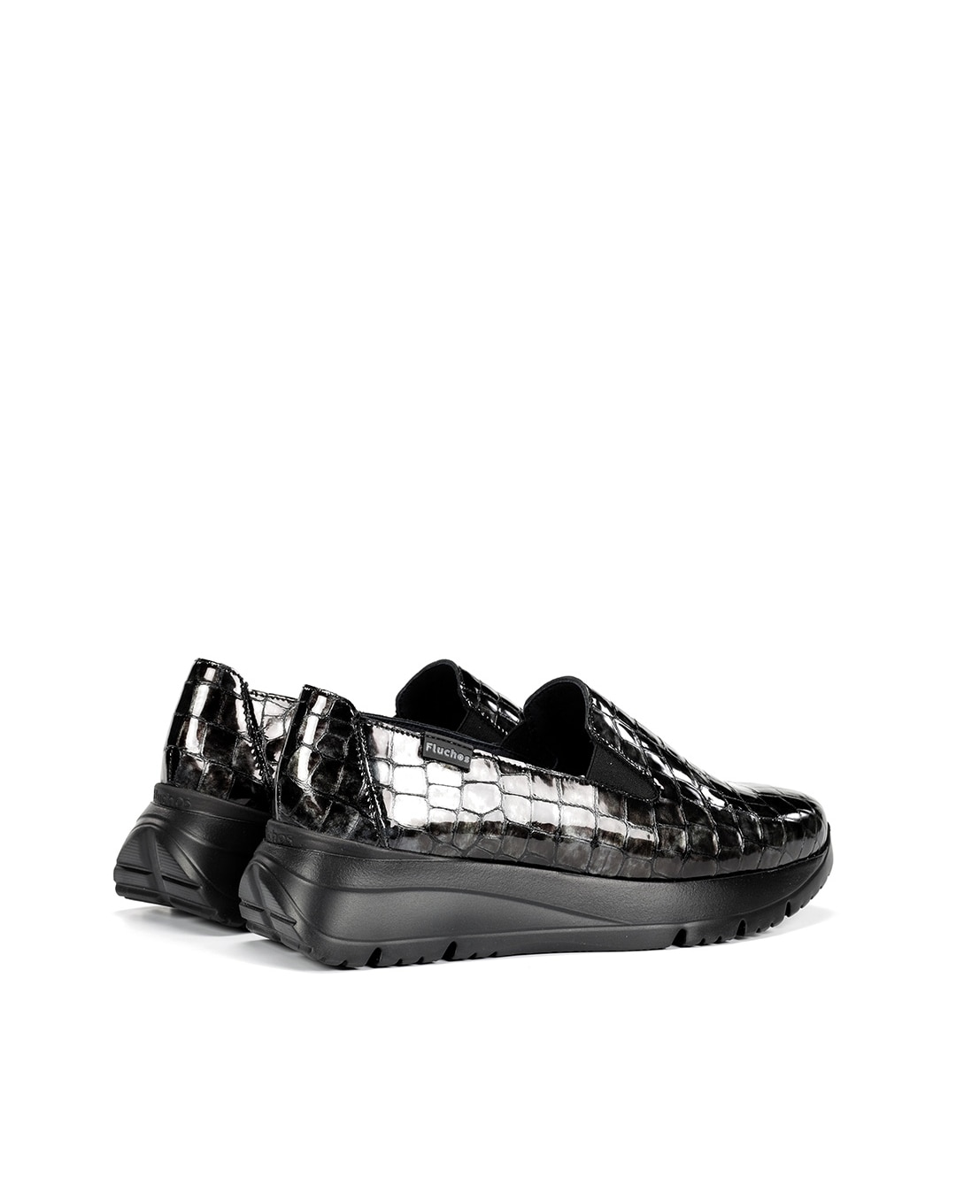 Mocasines de mujer fabricados en charol - Fluchos - Negro brillante Negro brillante-2