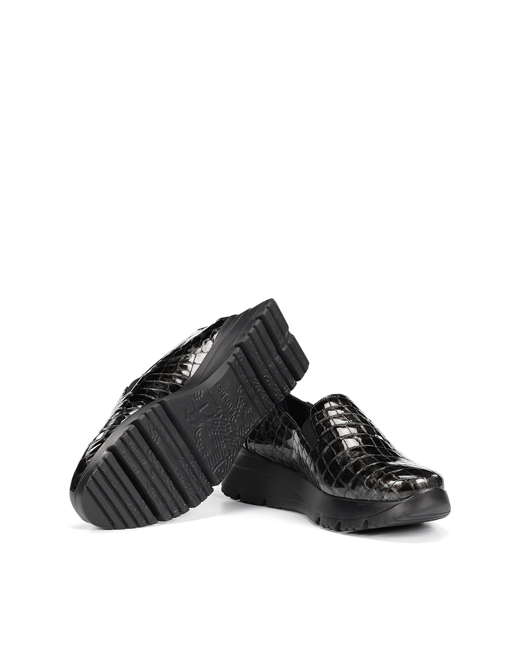 Mocasines de mujer fabricados en charol - Fluchos - Negro brillante Negro brillante-4