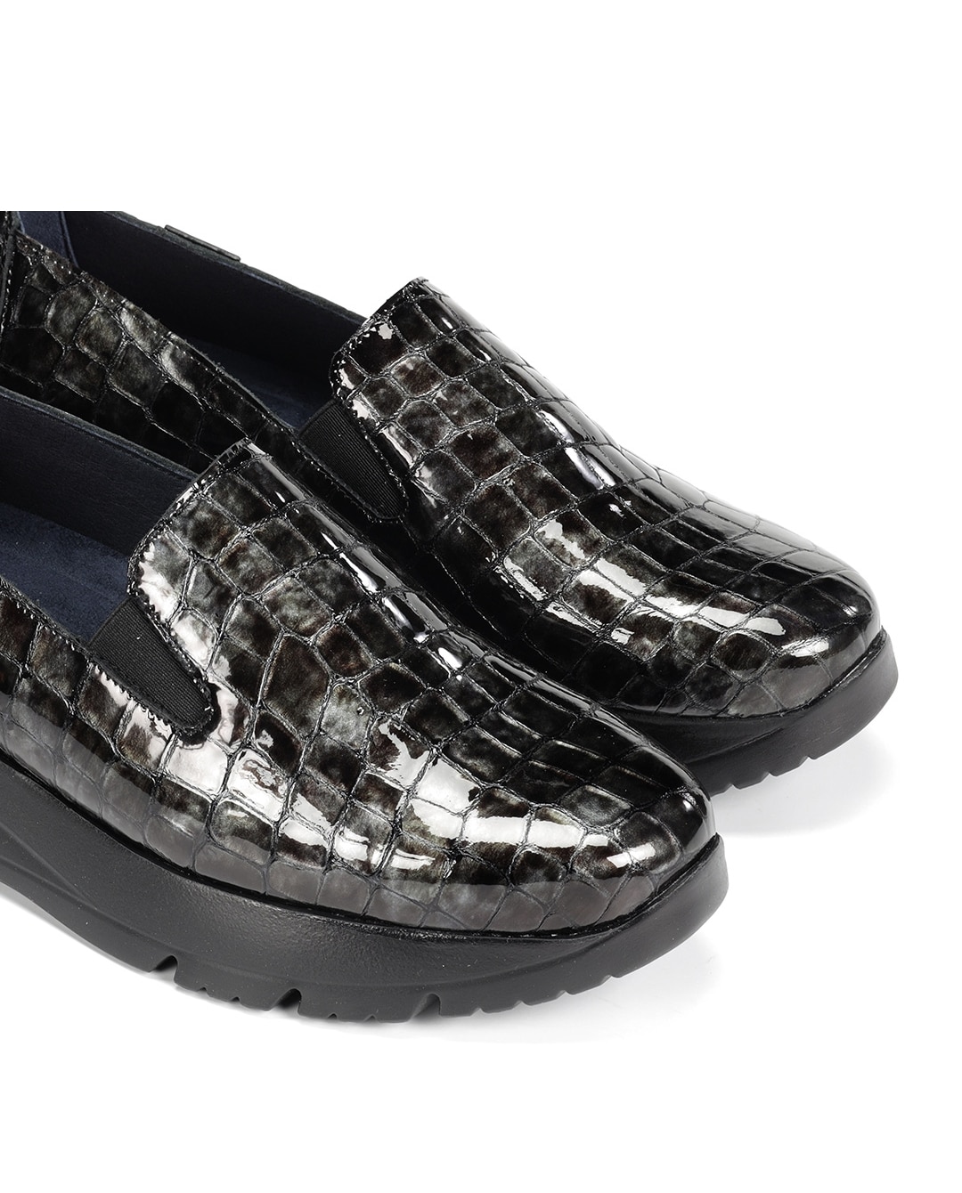 Mocasines de mujer fabricados en charol - Fluchos - Negro brillante Negro brillante-6