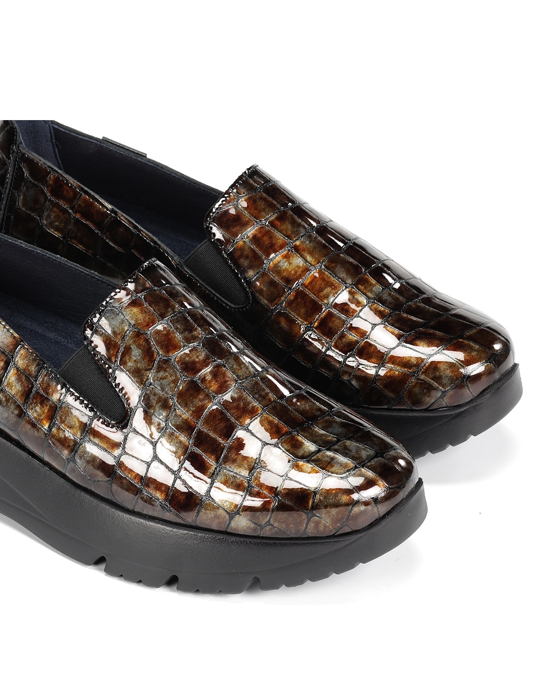 Imagen 6 de Mocasines de mujer fabricados en charol - Fluchos - Marrón Marrón