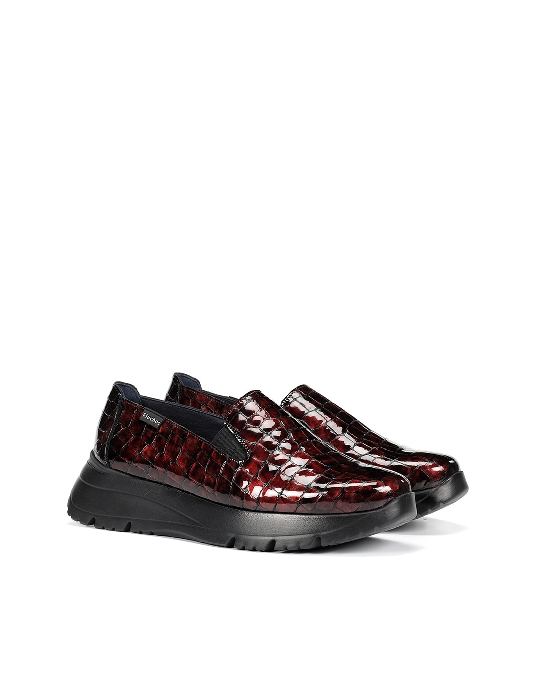 Mocasines de mujer fabricados en charol - Fluchos - Rojo Rojo-3