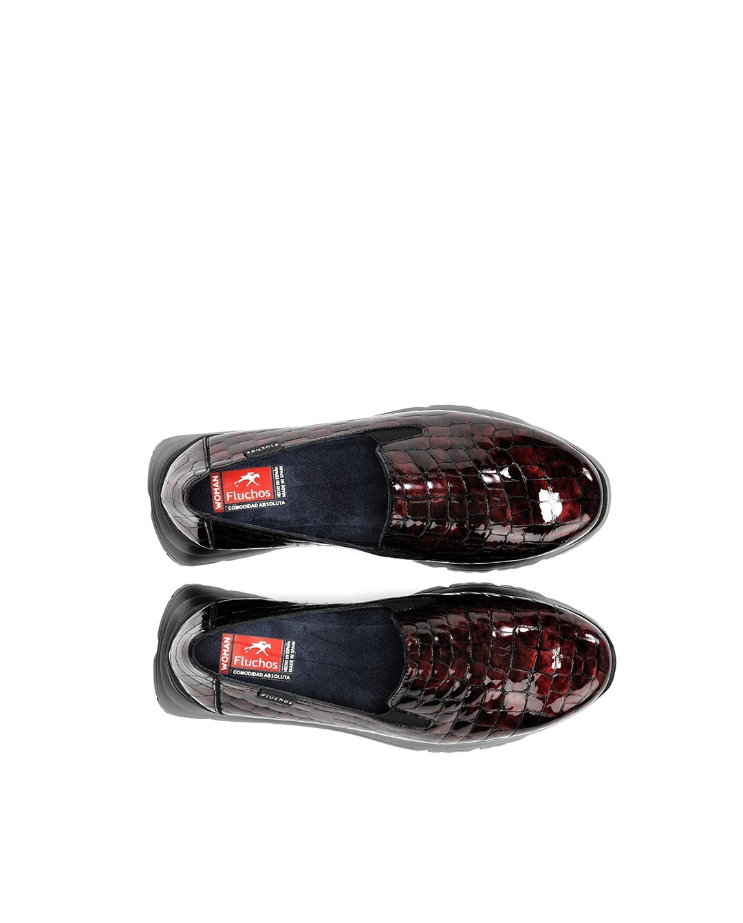 Mocasines de mujer fabricados en charol - Fluchos - Rojo Rojo-5