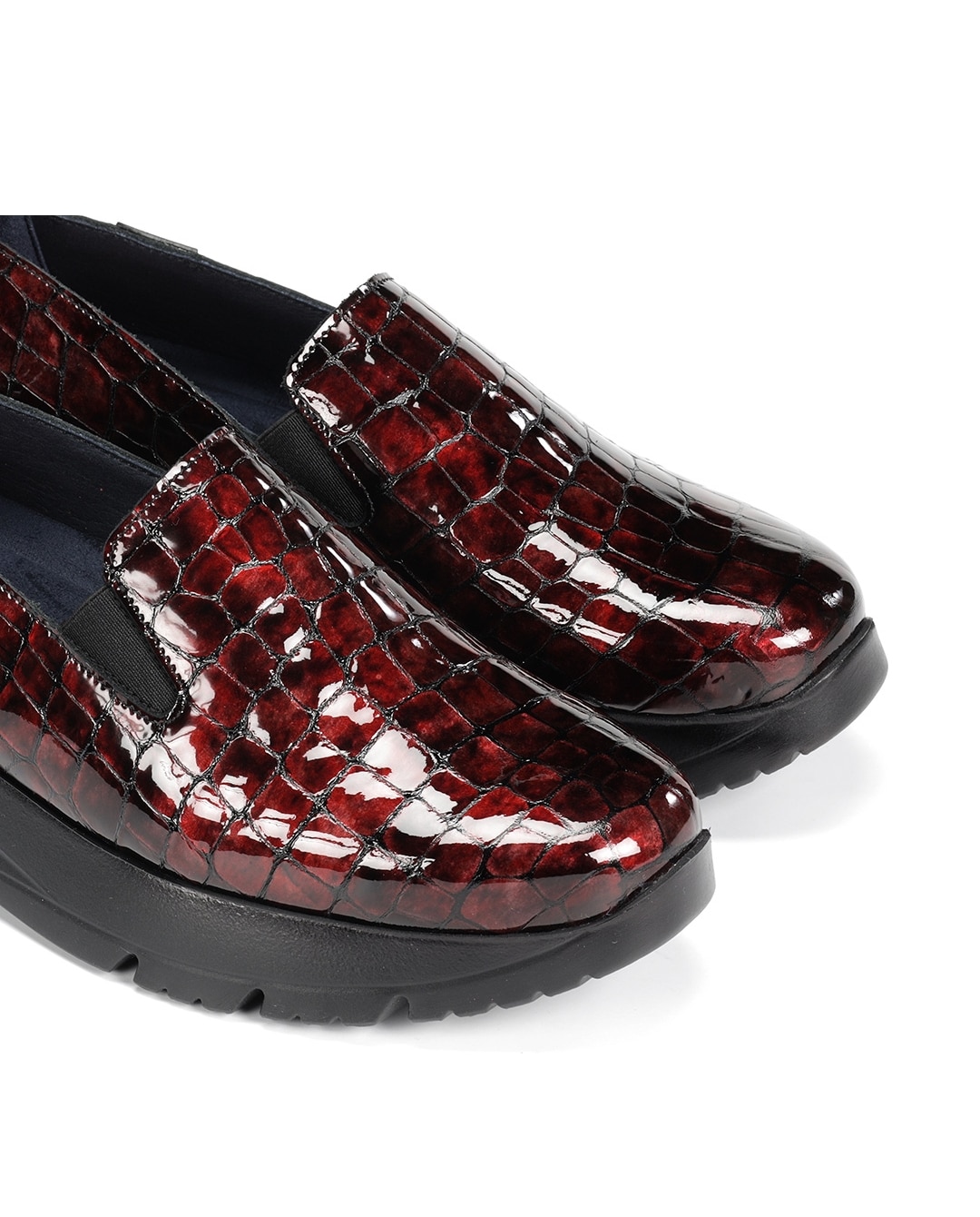 Mocasines de mujer fabricados en charol - Fluchos - Rojo Rojo-6