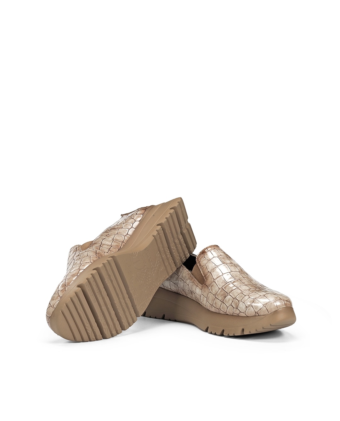 Mocasines de mujer fabricados en charol - Fluchos - Beige Beige-4