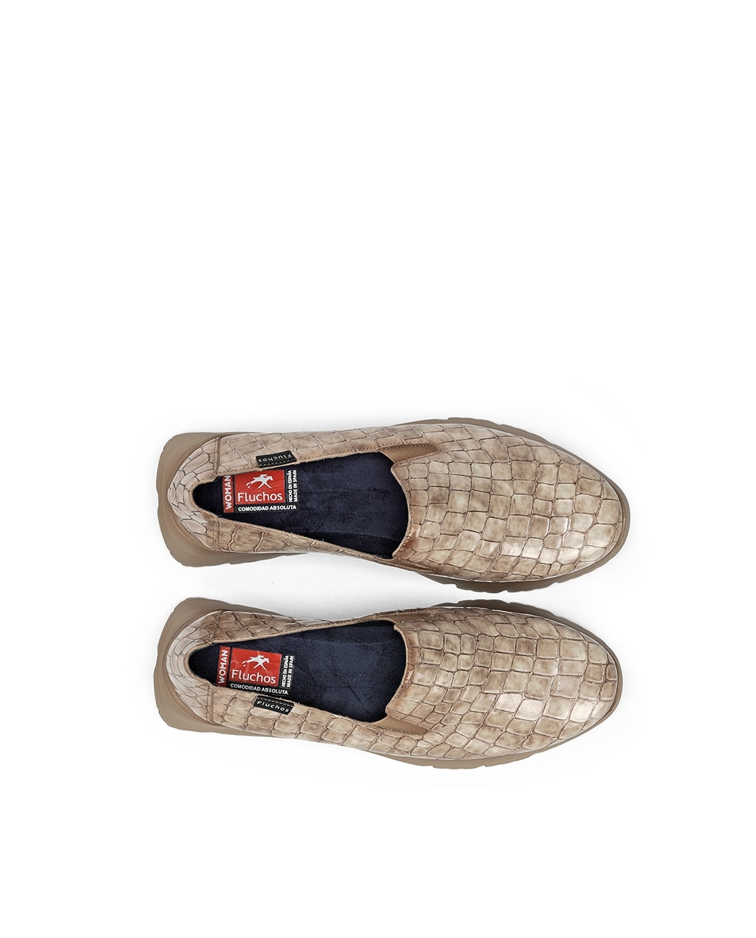 Mocasines de mujer fabricados en charol - Fluchos - Beige Beige-5