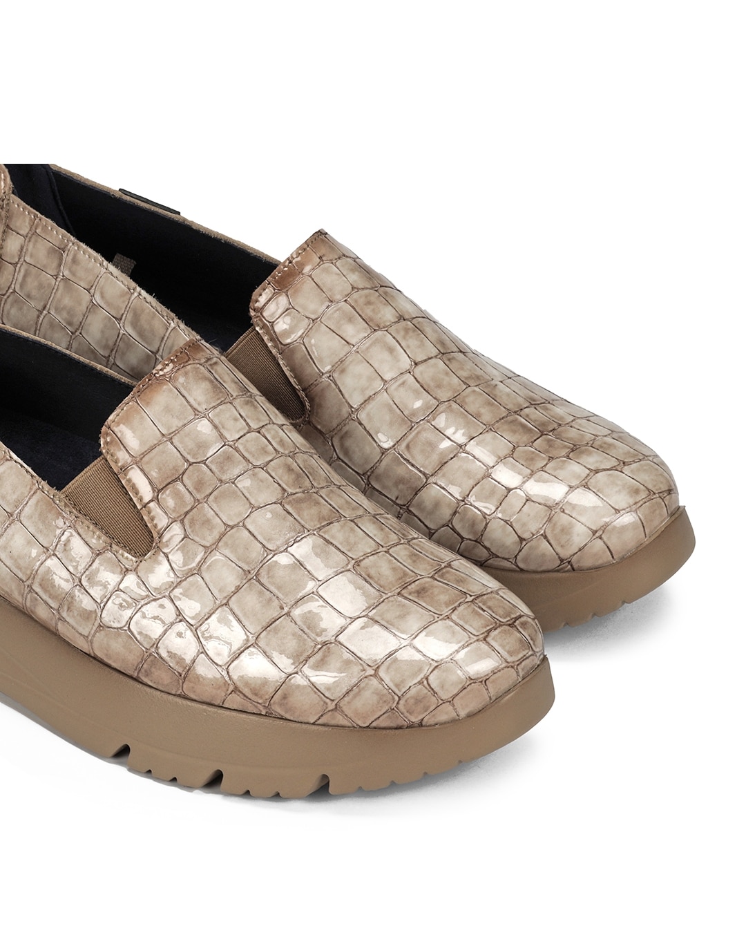 Mocasines de mujer fabricados en charol - Fluchos - Beige Beige-6