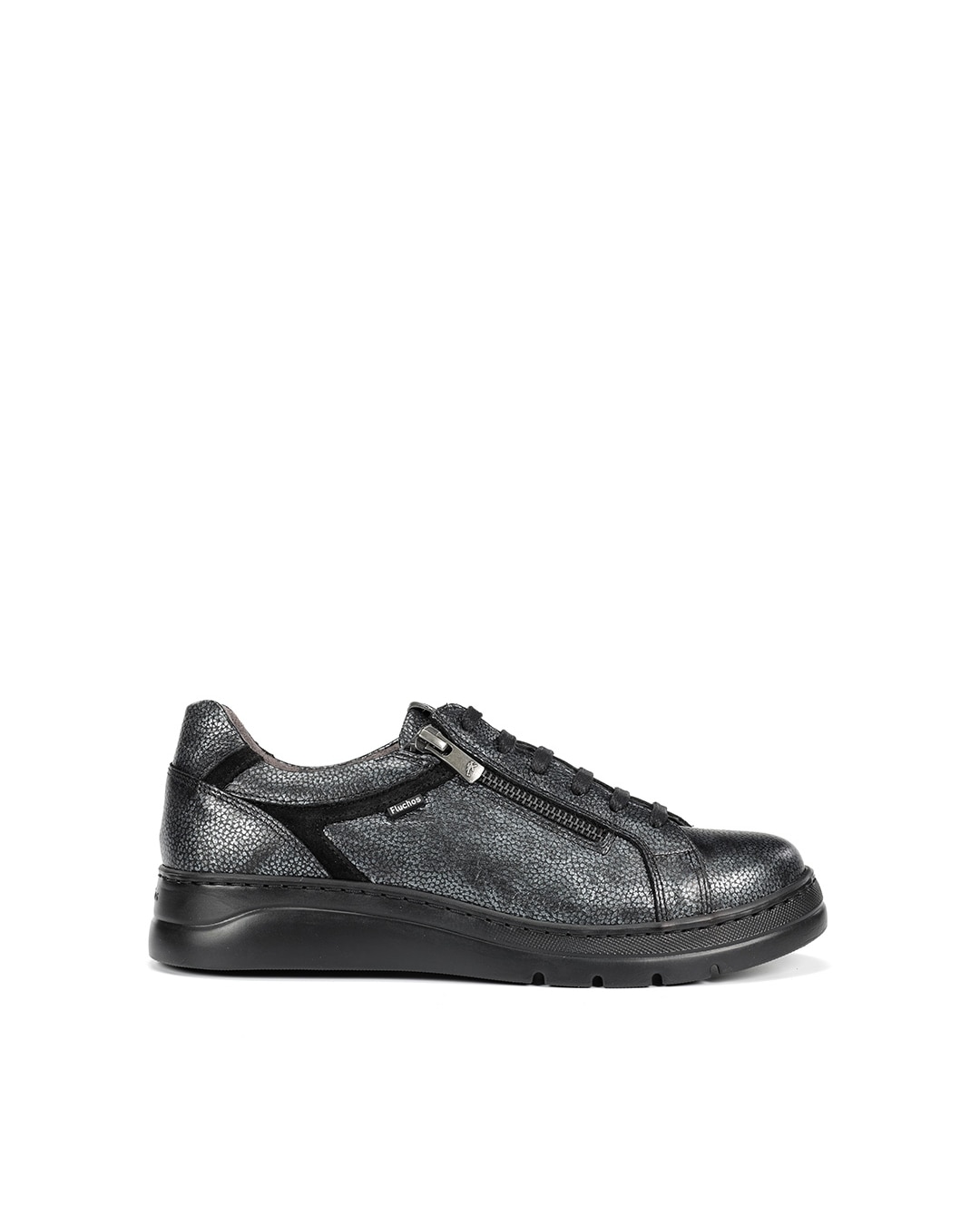 Zapatos de cordones de mujer fabricados en piel - Fluchos - Gris Gris-1
