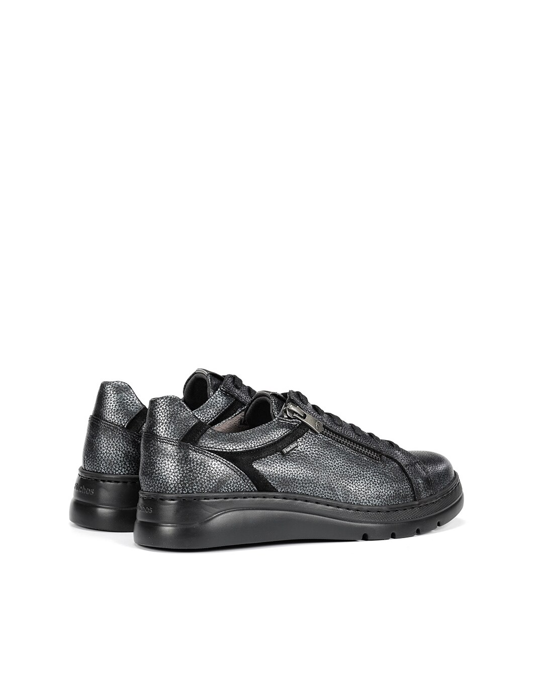Zapatos de cordones de mujer fabricados en piel - Fluchos - Gris Gris-2