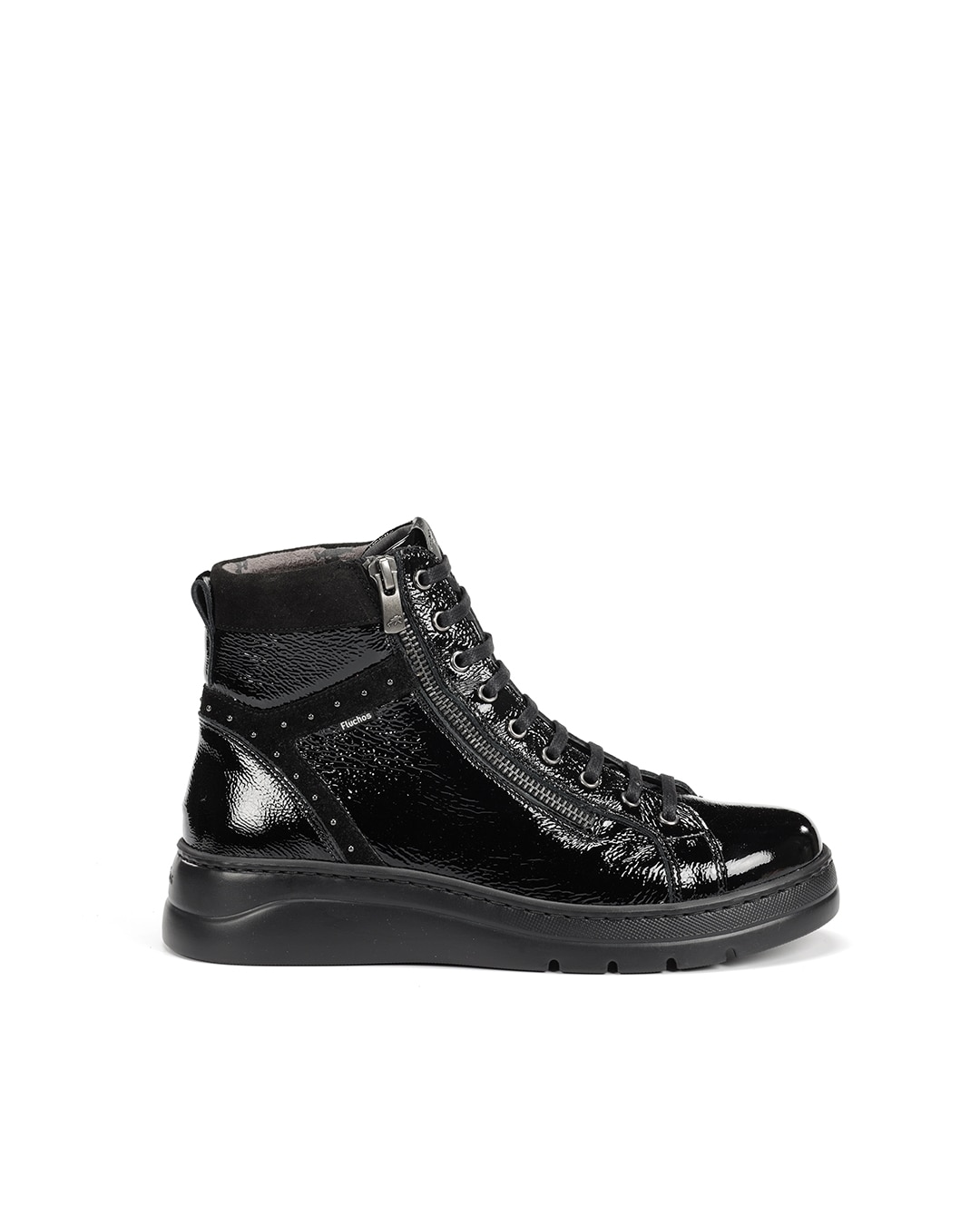 Botines de mujer fabricados en charol - Fluchos - Negro Negro-1