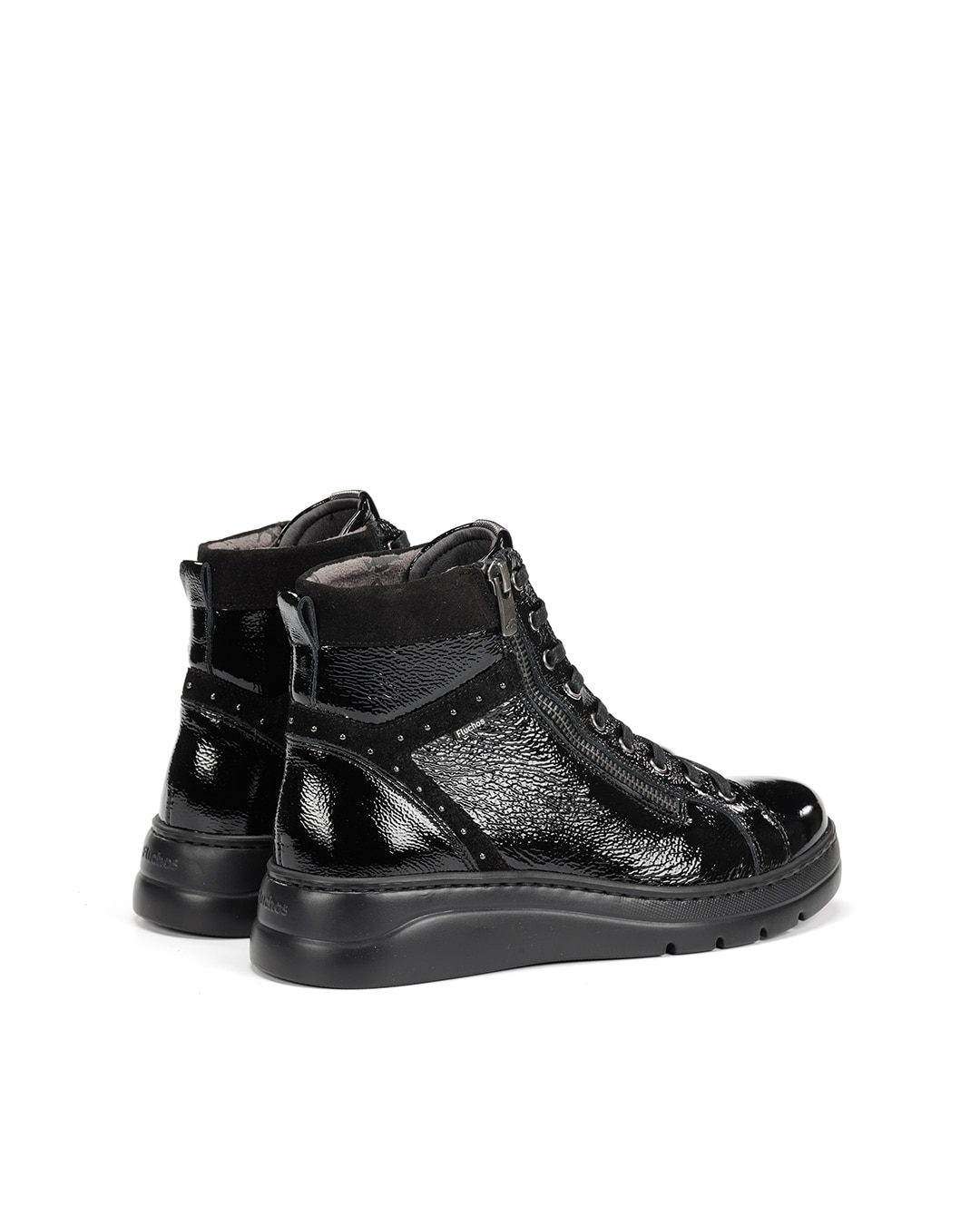 Botines de mujer fabricados en charol - Fluchos - Negro Negro-4